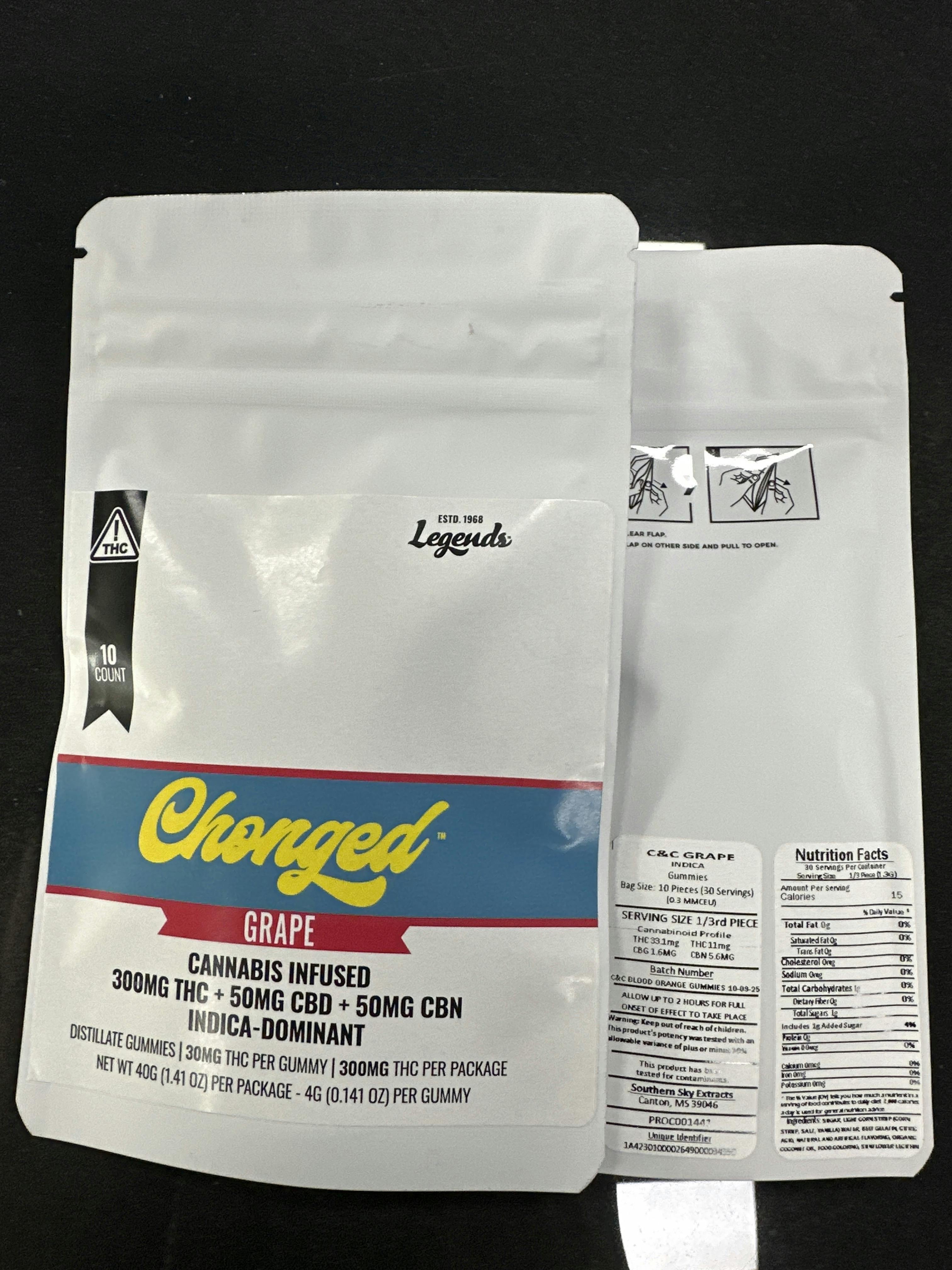 300mg Chonged Grape Distillate Gummy PK (10 pieces) | Chonged