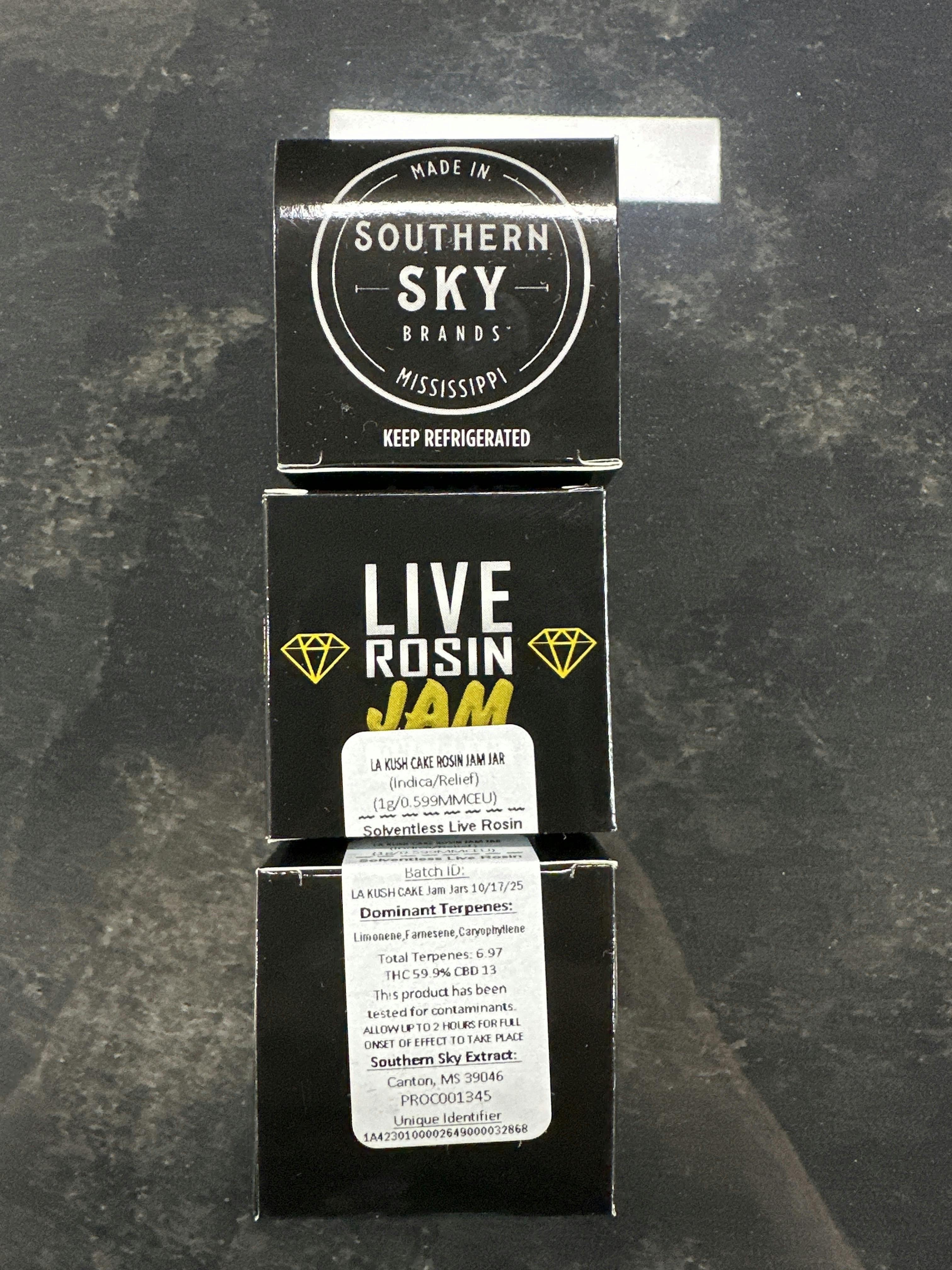 LA Kush Cake | 1G Live Rosin Jam | Southern Sky