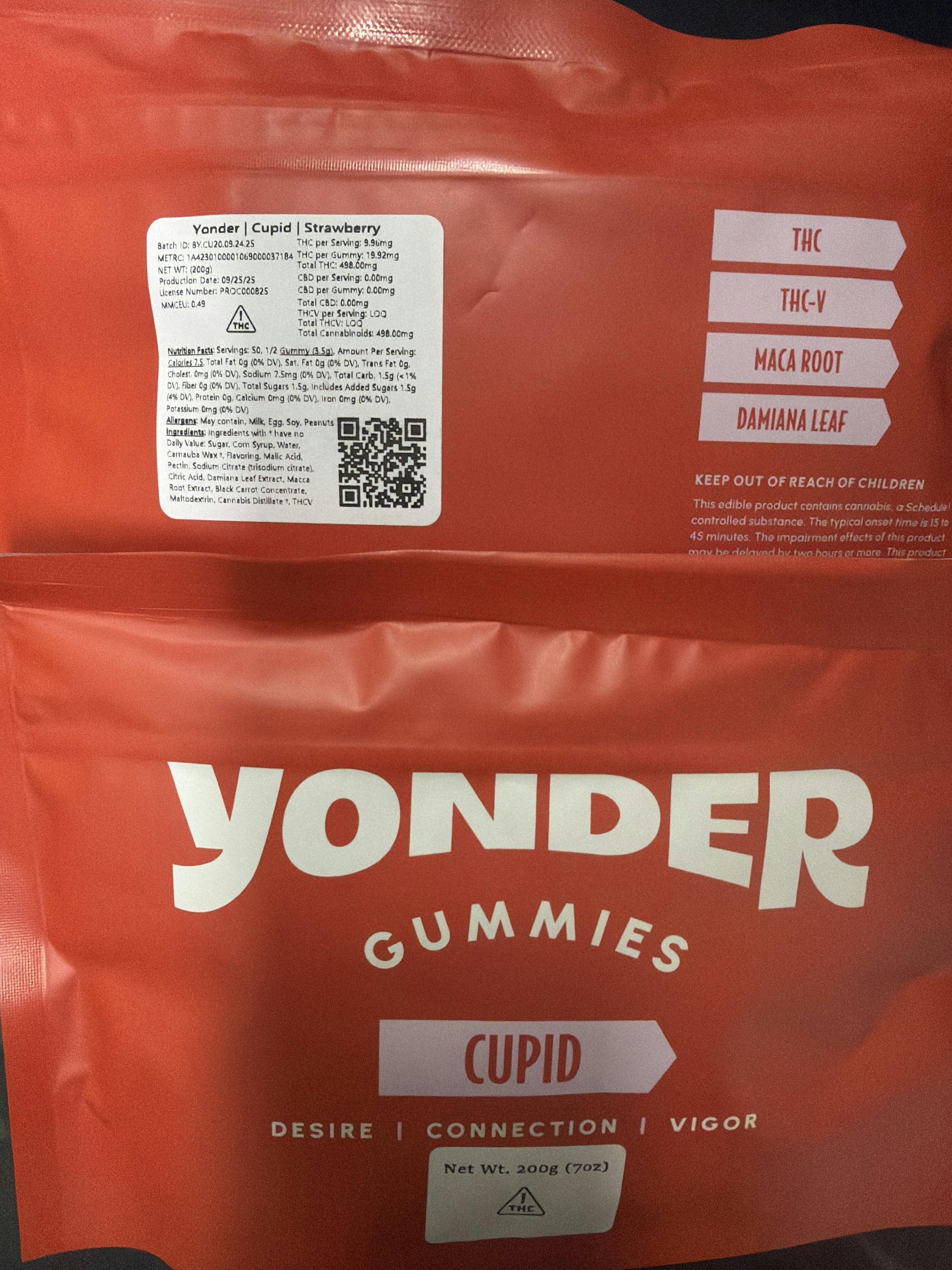 Yonder | Strawberry | 500mg CUPID Gummies 25pk by Yonder