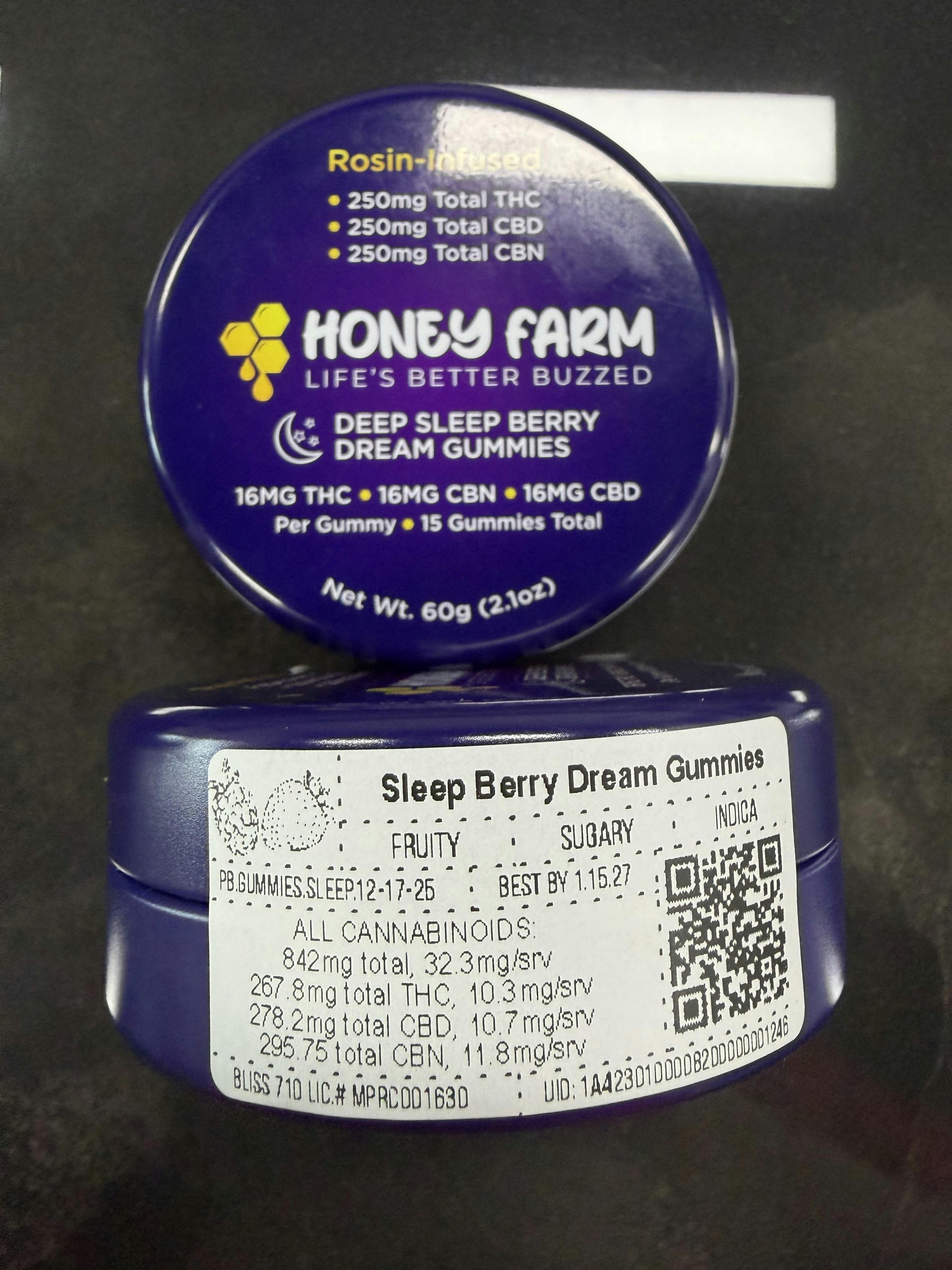 Rosin Infused Sleep Berry Dream Gummies 250MG | Honey Farm