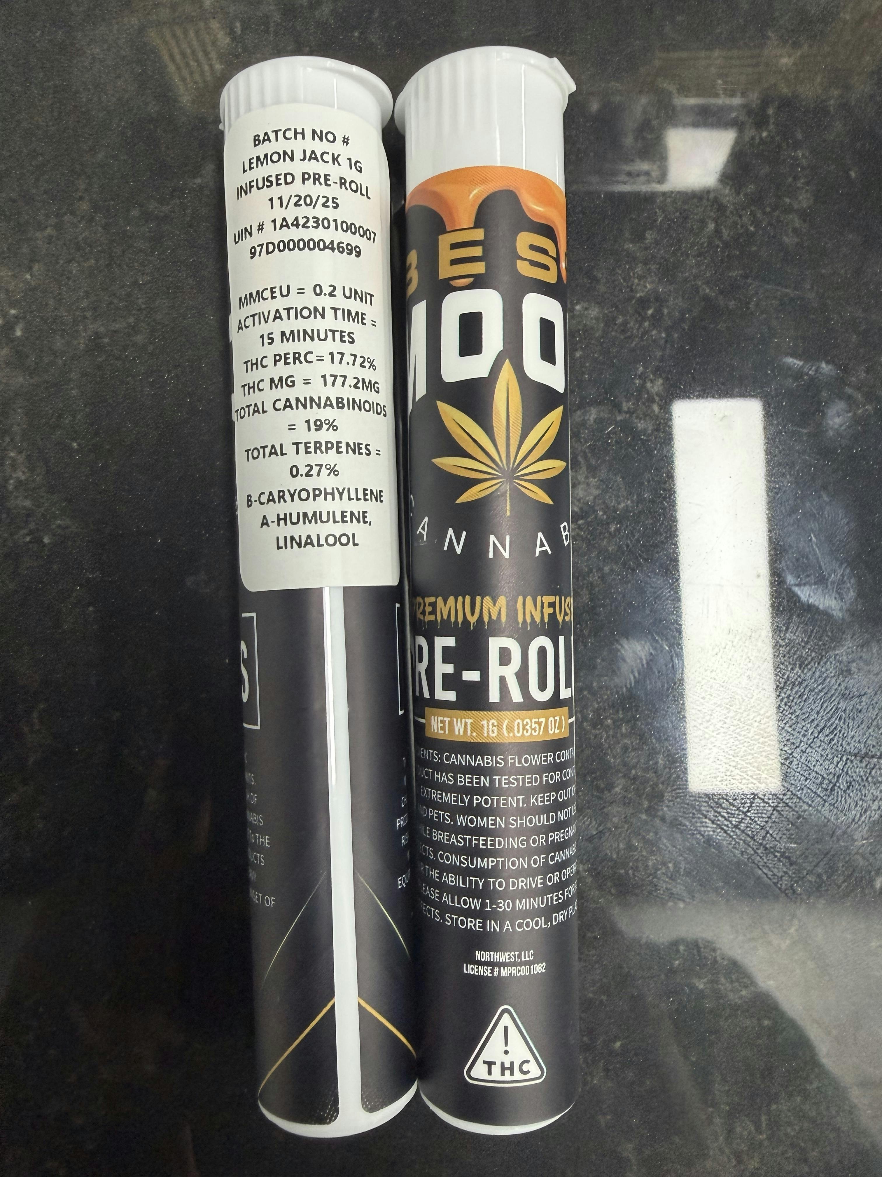 Infused Pre Roll | 1G INFUSED Lemon Jack | Best Mood at Diamond Leaf