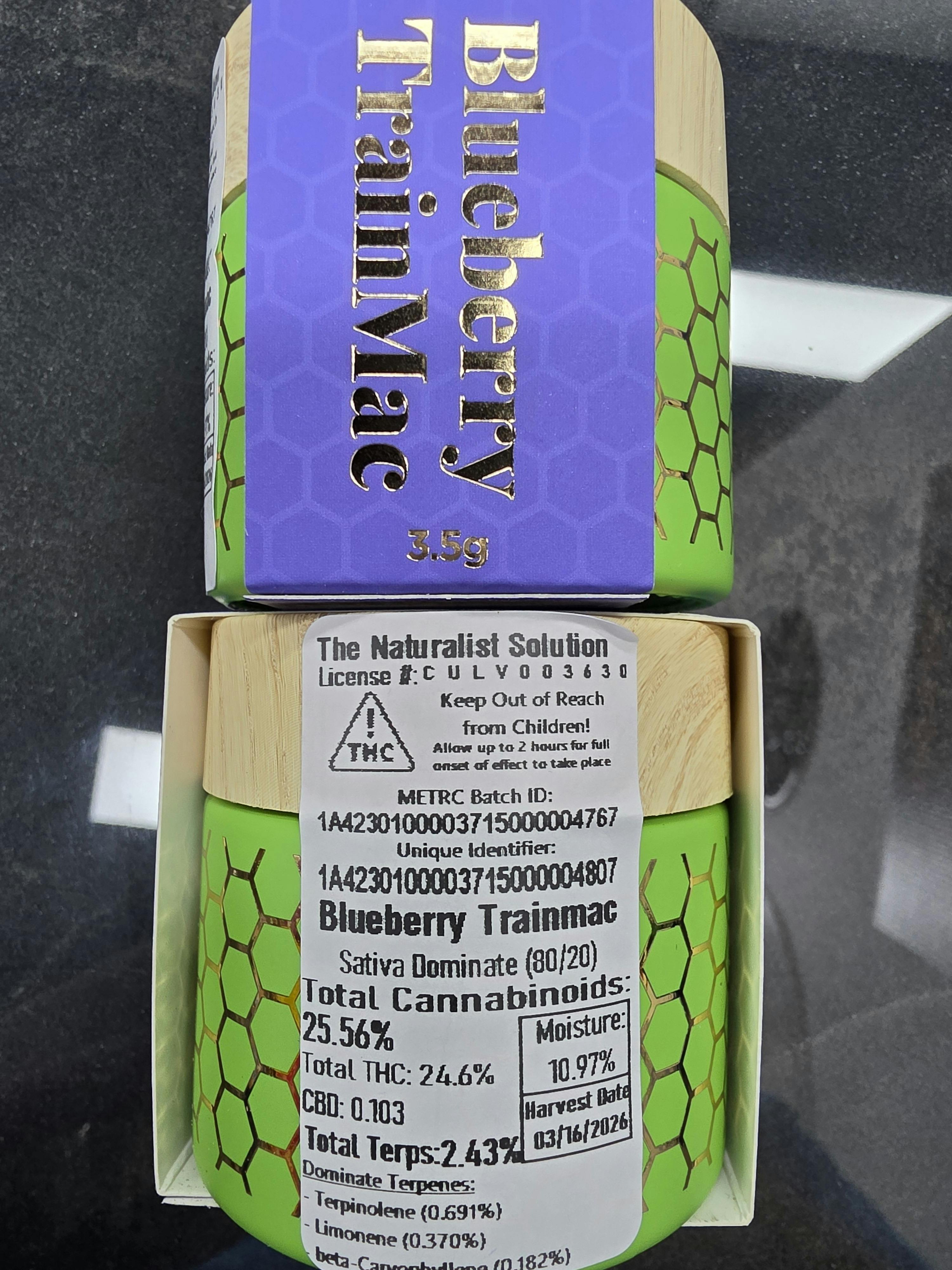 FRESH AF* Blueberry Trainmac | 3.5G Flower | Naturalist Solution