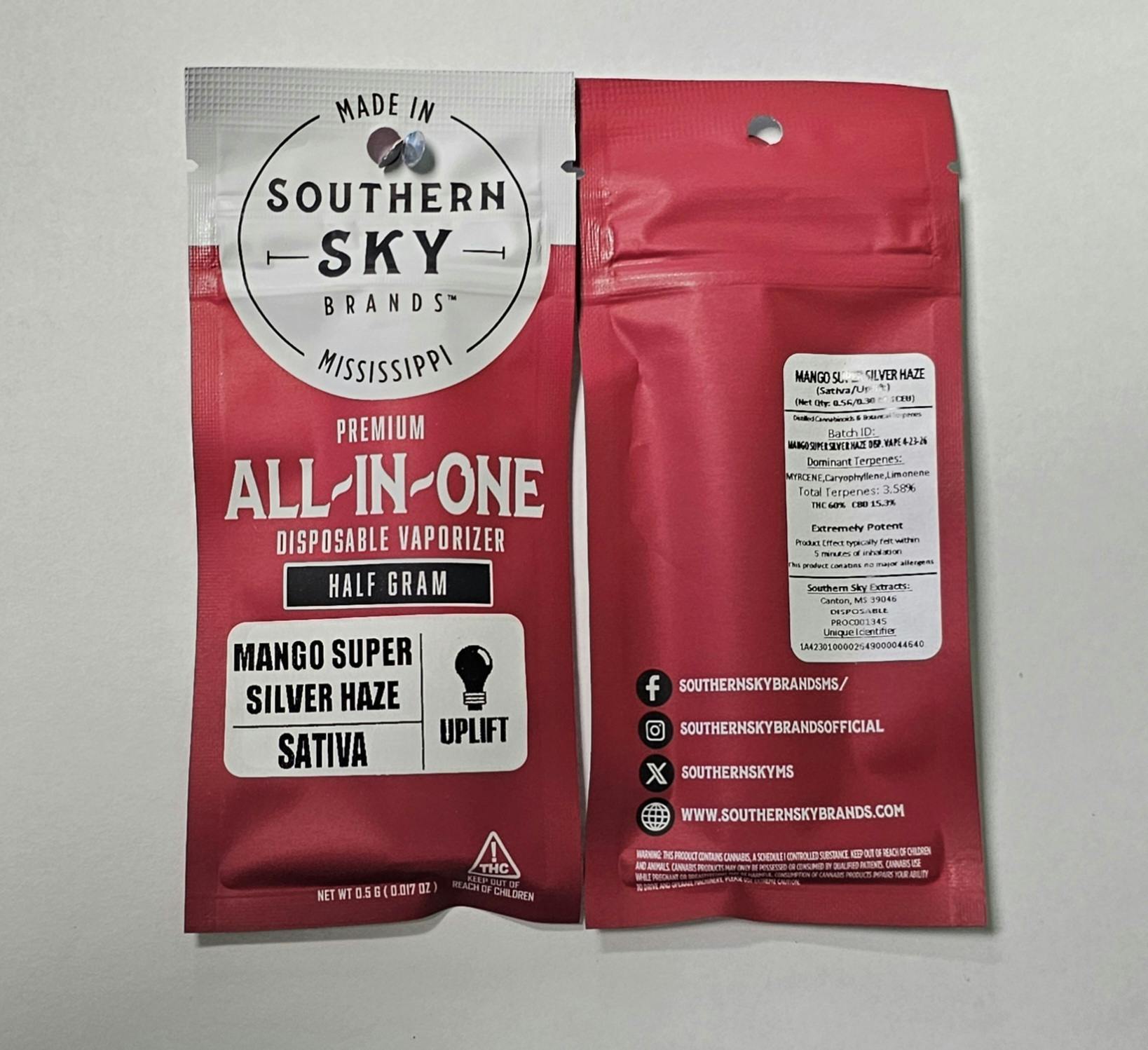 Mango Super Silver Haze | 0.5G Disposable Vape | Southern Sky