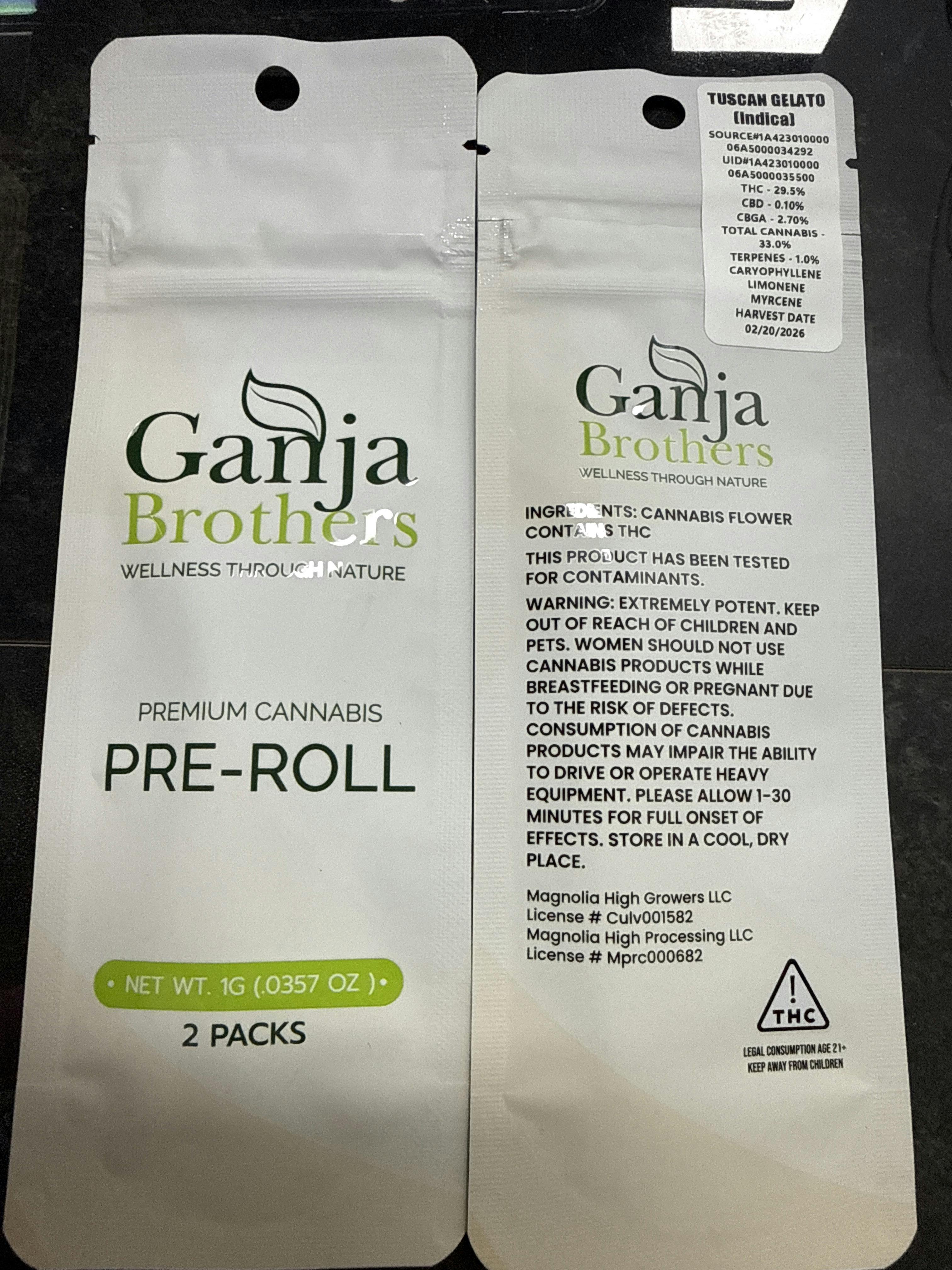 PREROLL | Tuscan Gelato - 2pk(1g) | Mag High at Diamond Leaf
