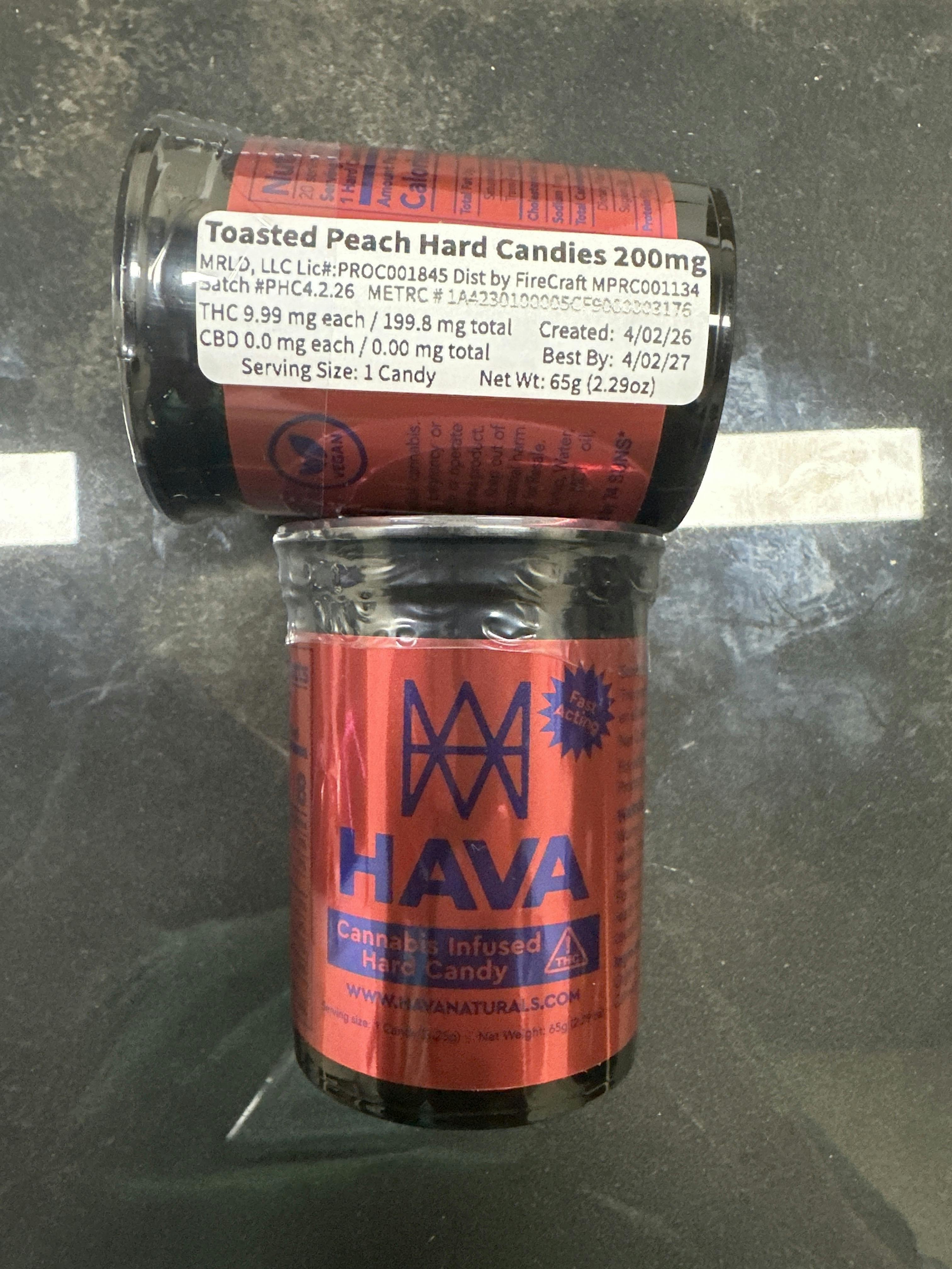Peach Hard Candies 200mg | HAVA