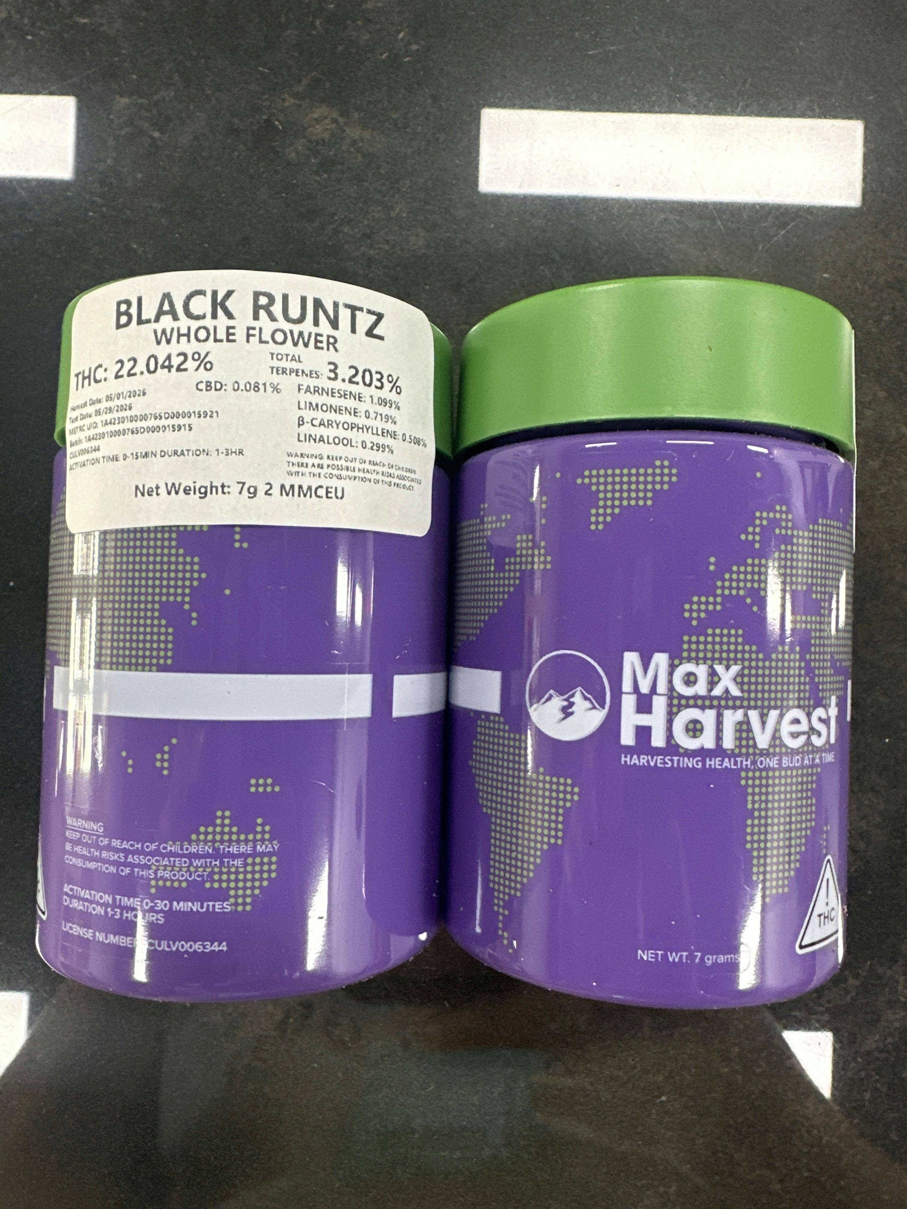 Black Runtz | 7g flower | Max Harvest