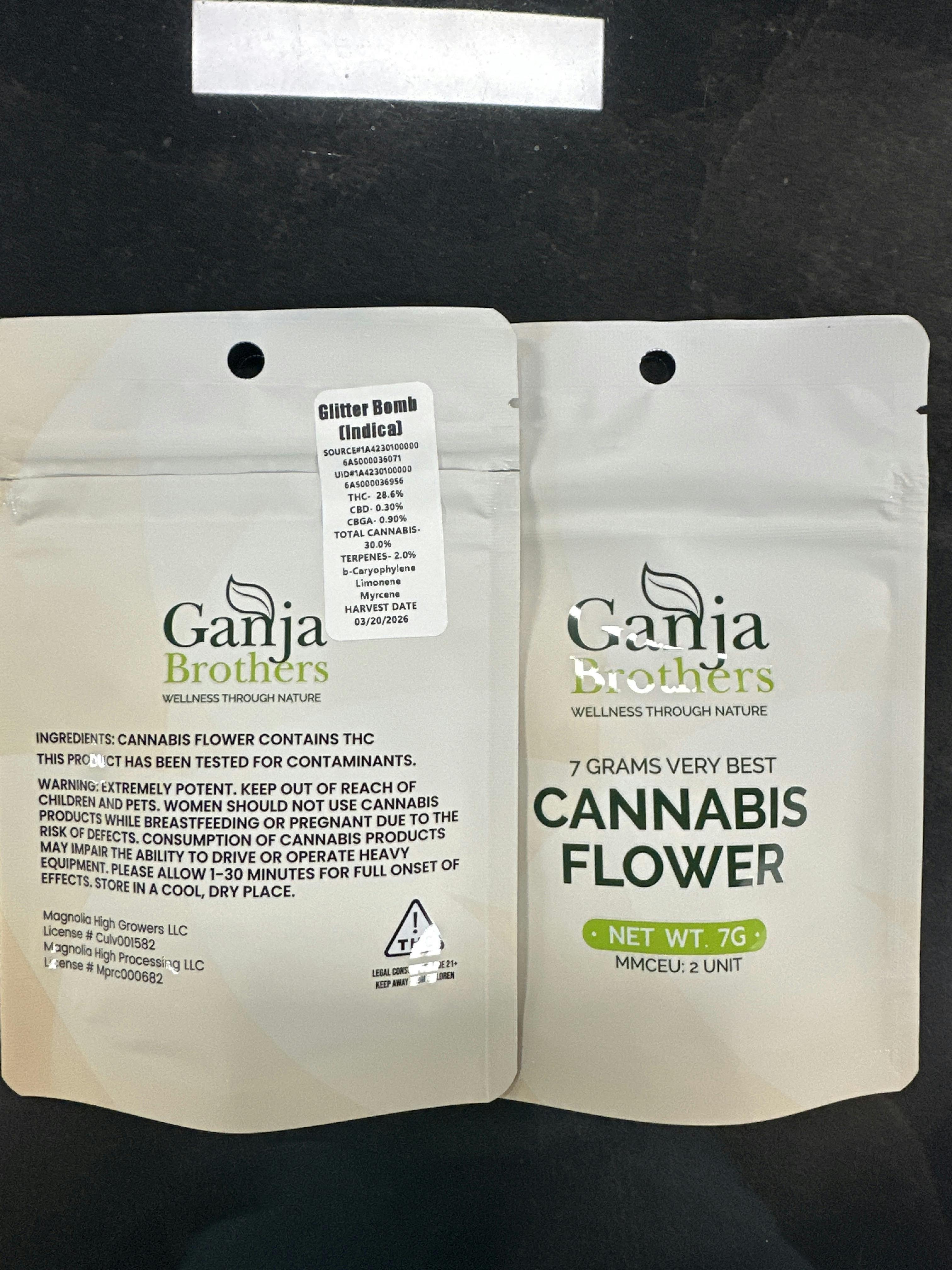 Seven Grams | Glitter bomb 28.6% | 7g Flower | Gangja Brothers