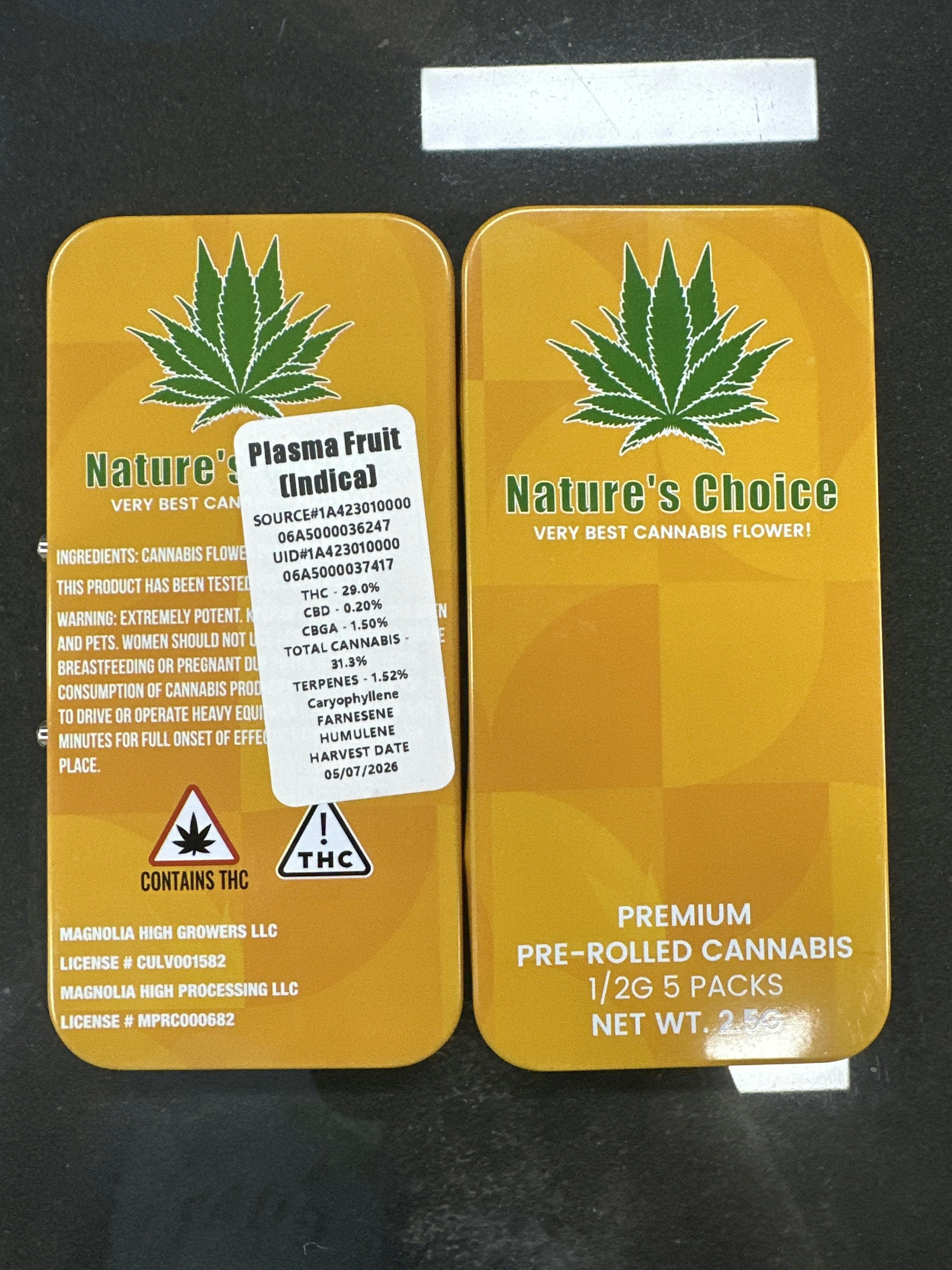 Pack of 5 PREROLLS | Plasma Fruit - 5pk(2.5g) | DOOBIE