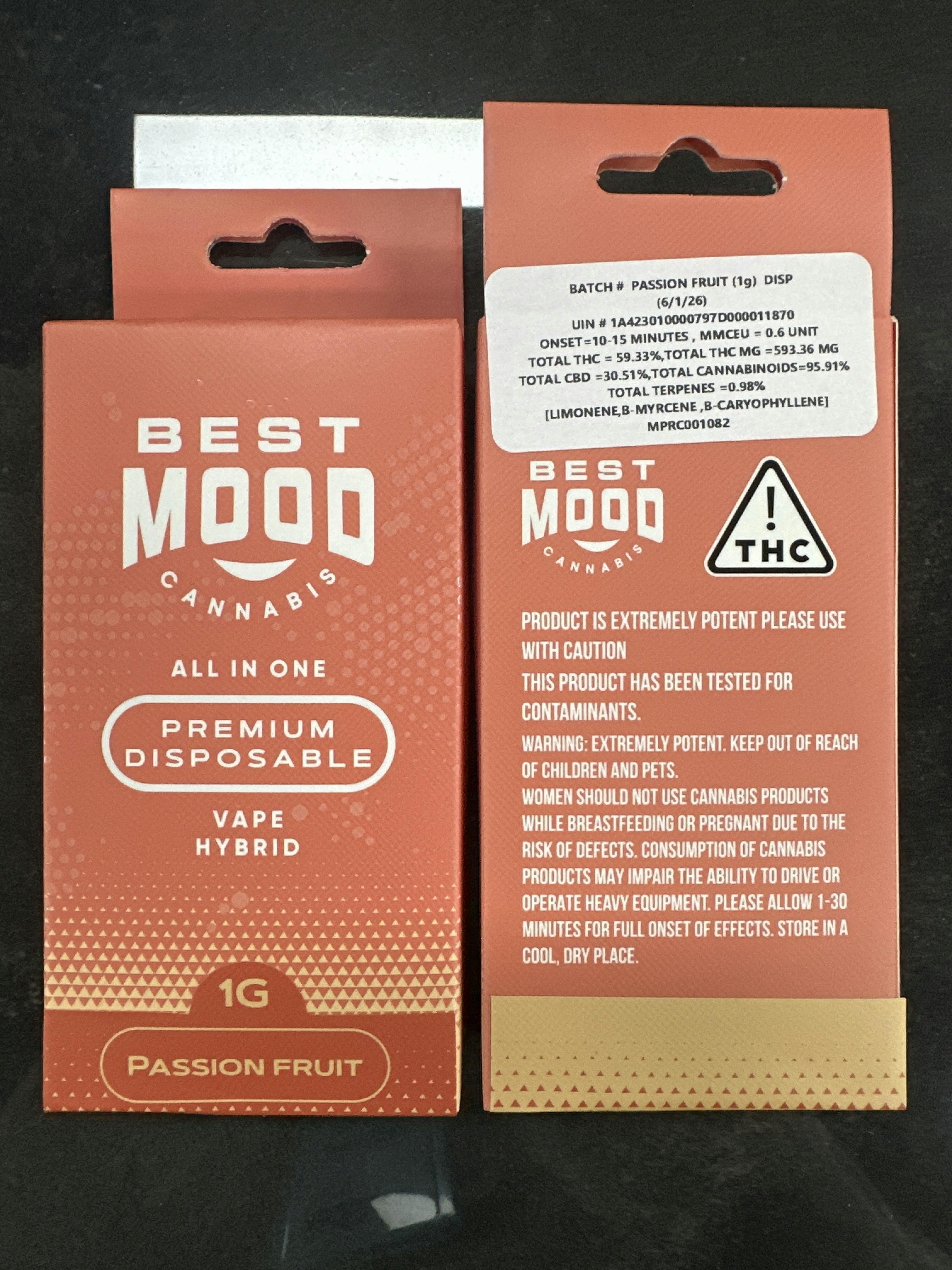 1G DISPOSABLE | PASSION FRUIT | Best mood cannabis product