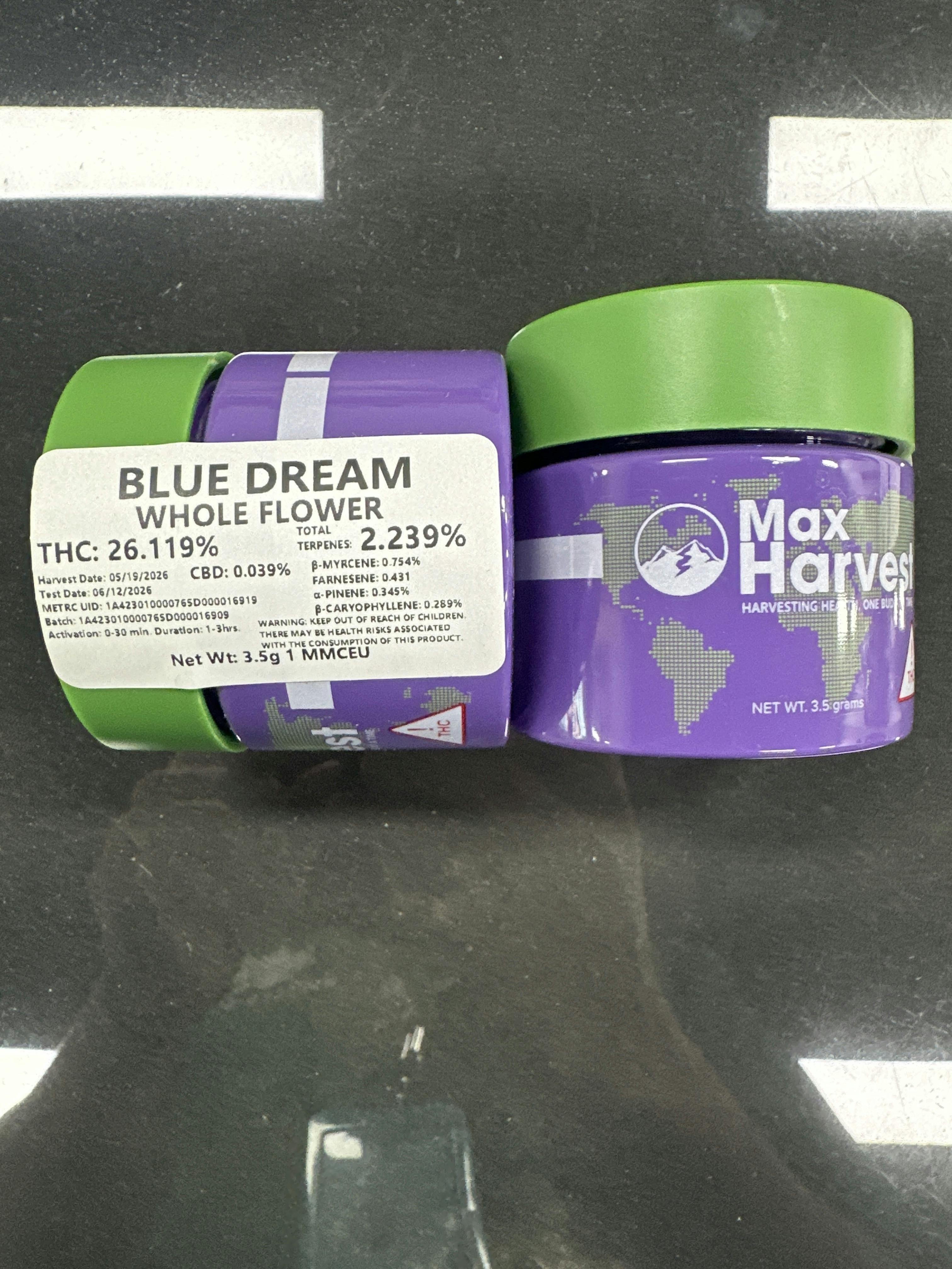 Blue Dream | 3.5g | 26% | 2.2% Terps | Max Harvest