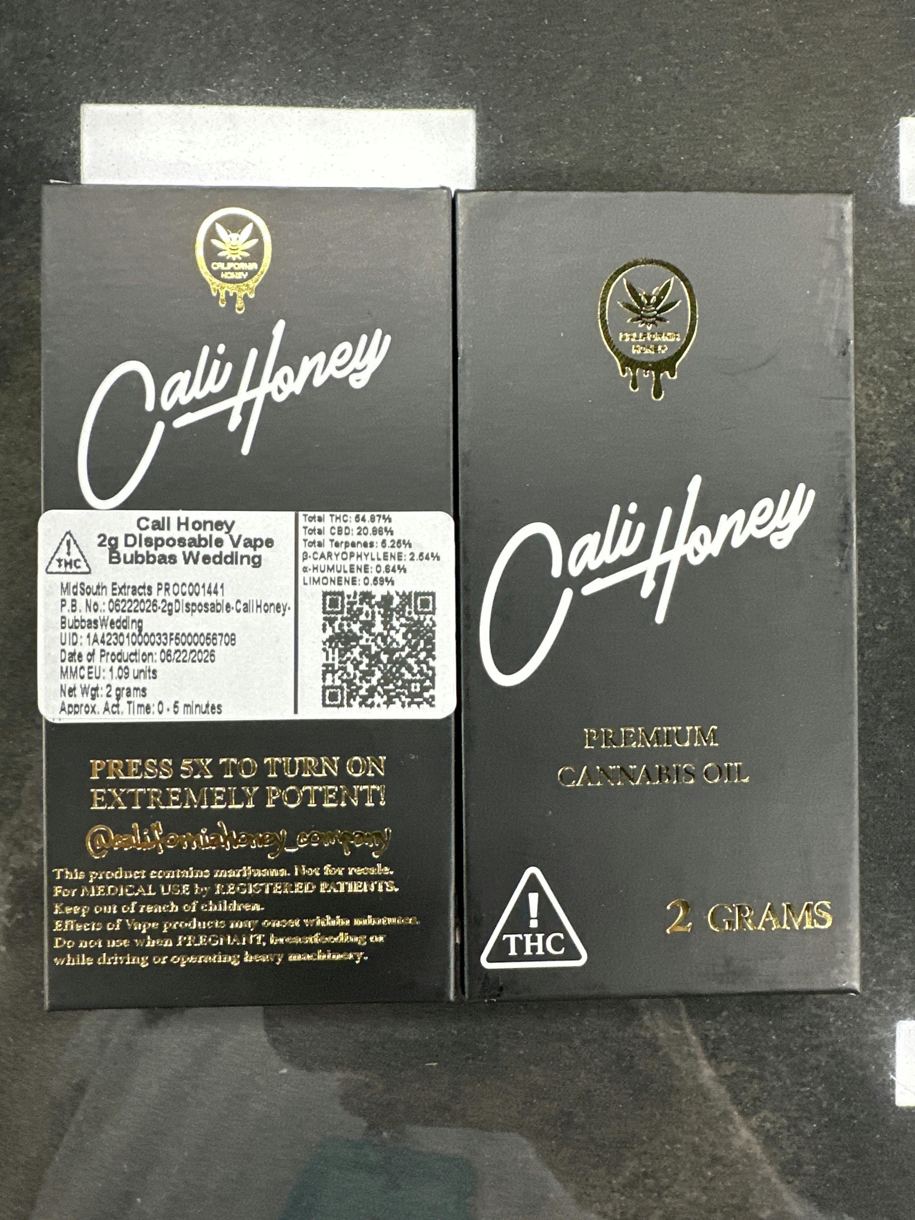 Cali Honey - 2g Dispo - Bubbas Wedding