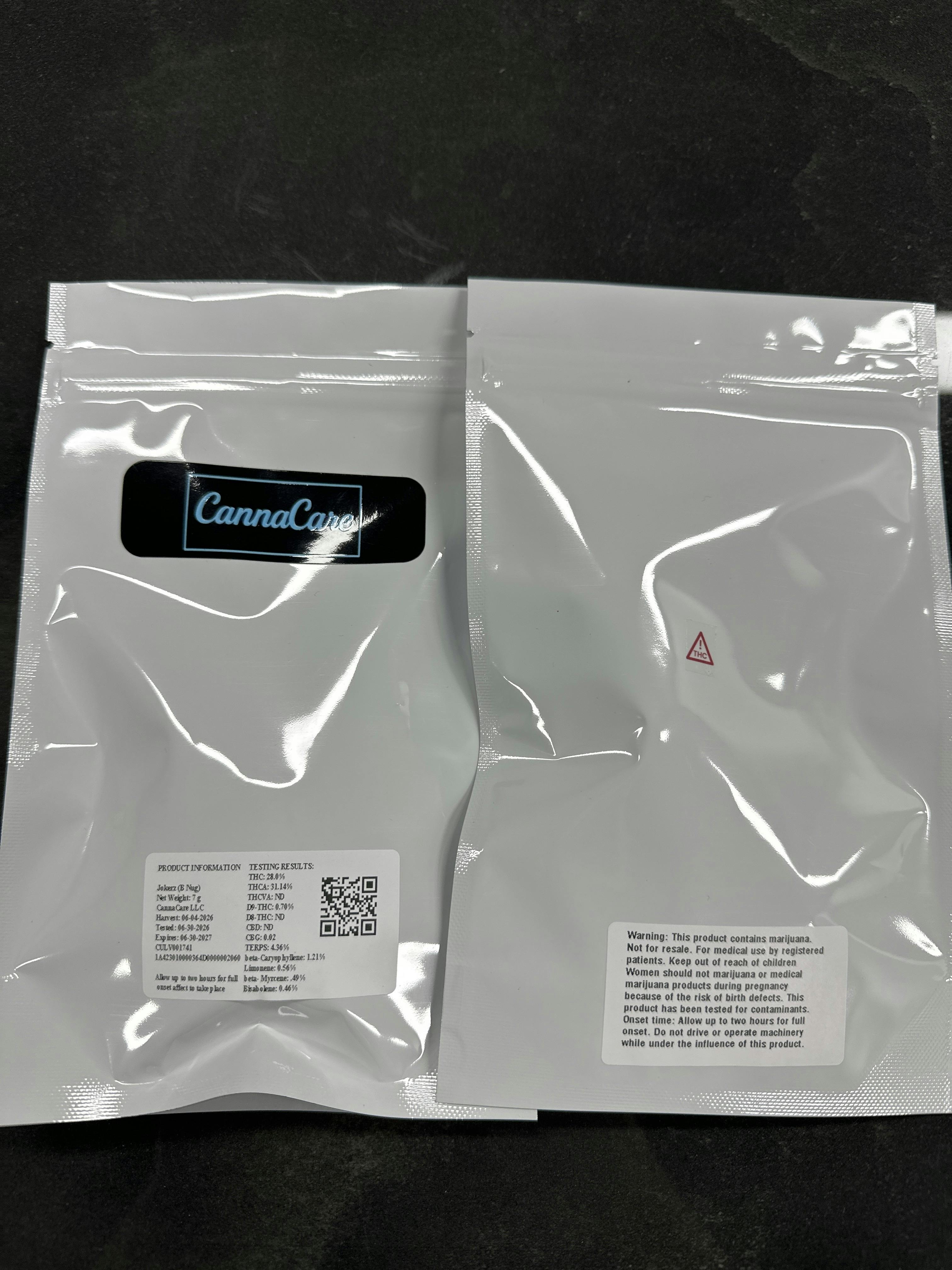 Jokerz 28% / 4.36% Terps | 7g Flower | Canna CARE