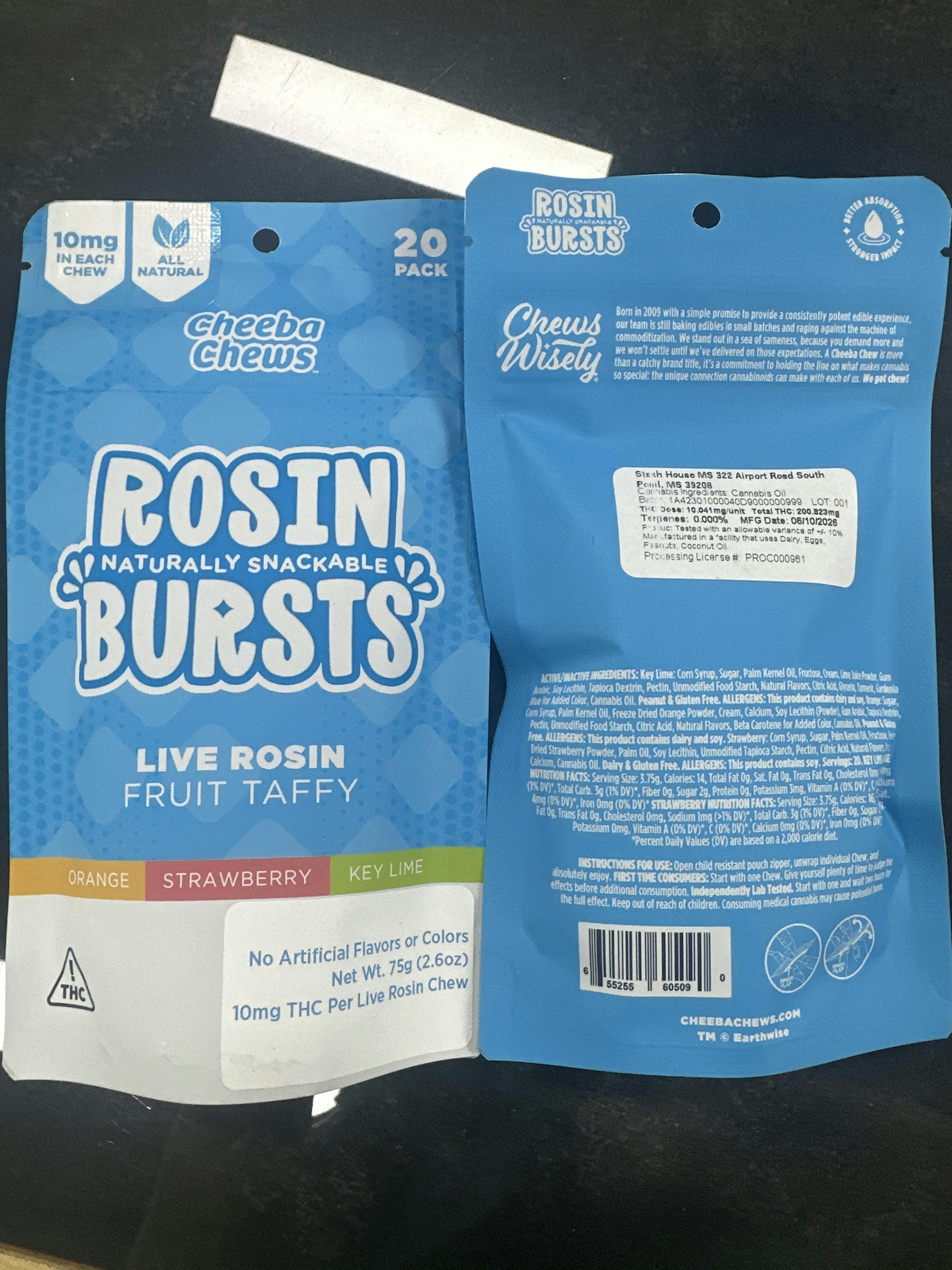 Cheeba Chews Fruit Rosin Bursts 200mg 20 Pack
