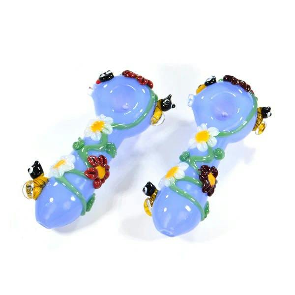 Flower with Bees Hand Pipe