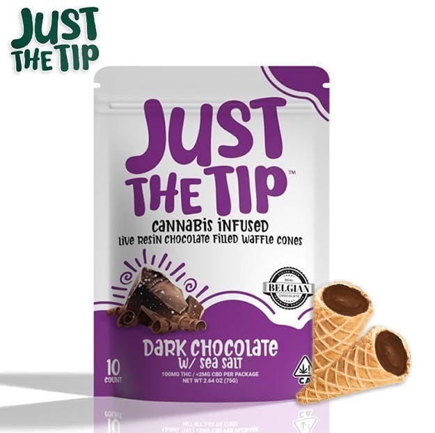 Just The Tip — Dark Sea Salt - Filled Waffle Cone