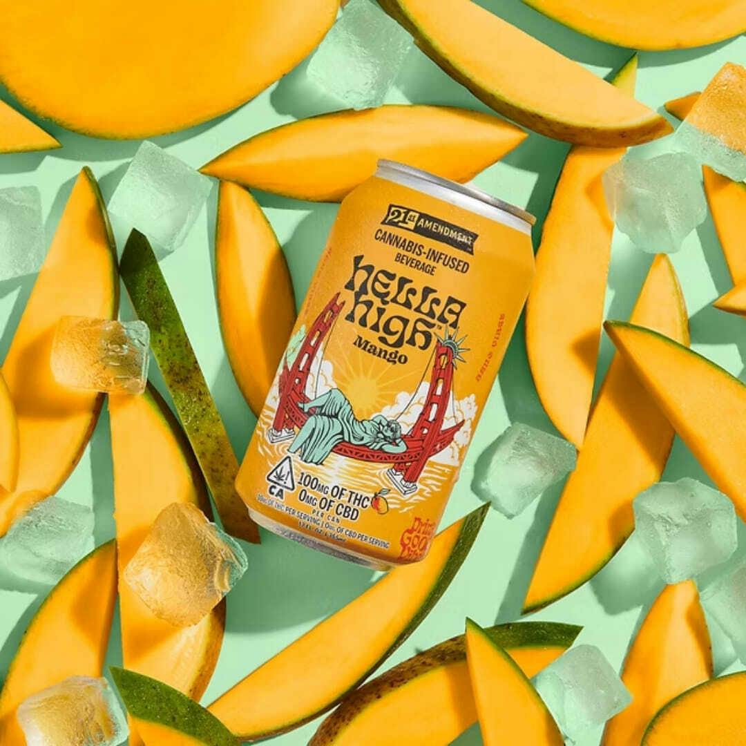 Hella High - Mango - 12 fl oz - 100mg - Mango Soda