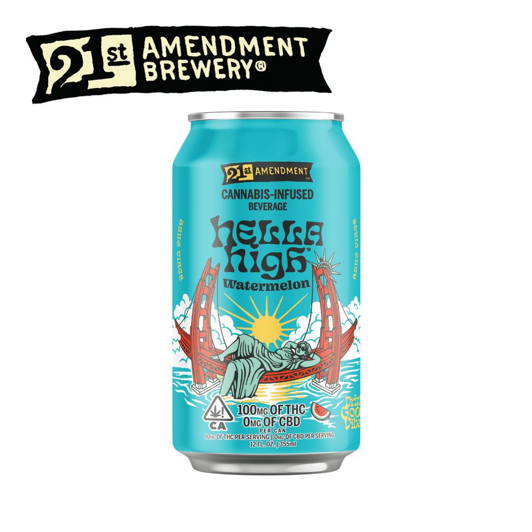 21st Amendment - Hella High - Watermelon - 12 fl oz - 100mg - Watermelon - 100mg