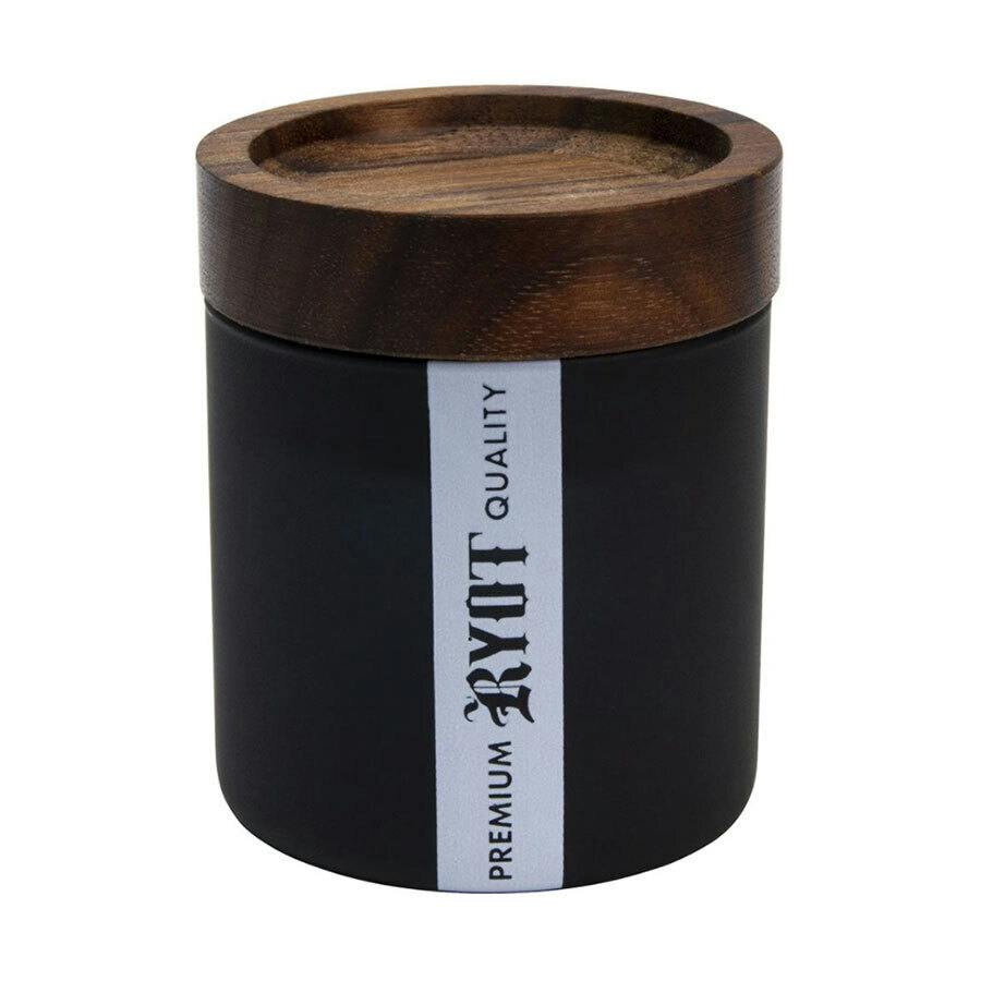 RYOT - Black Jar w/ Silicone Seal + Walnut Tray Lid - Accessories
