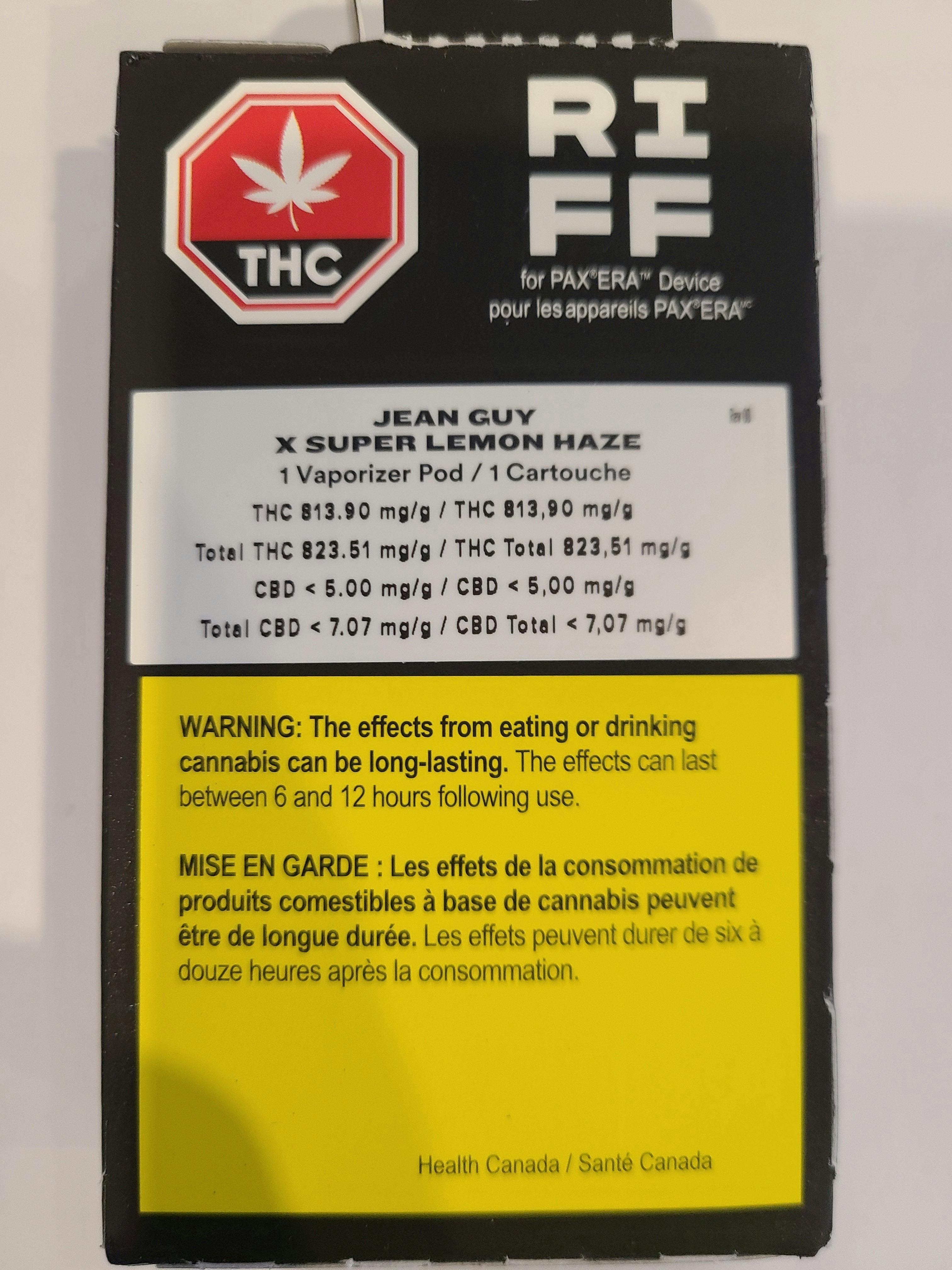 RIFF - Super Lemon Haze x Jean Guy Pax Pod - Vape Cartridge - 0.5g