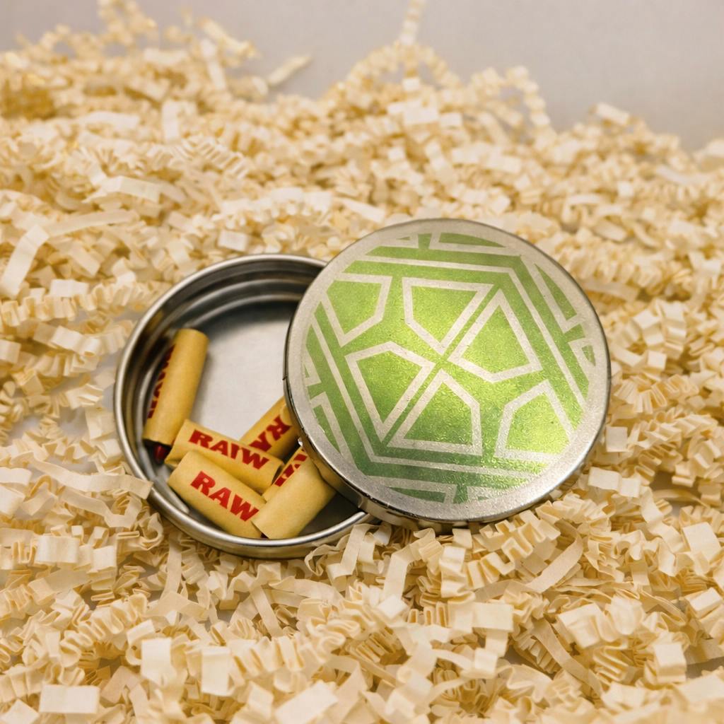 Small Round Green Stash Tin I Storage I Grounded Gardens I 1 ct at Grounded Gardens