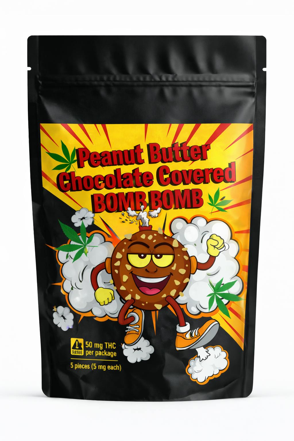THC Peanut Butter Chocolate Covered Bom Bom I Grounded Gardens I 50mg I 5pc at Grounded Gardens