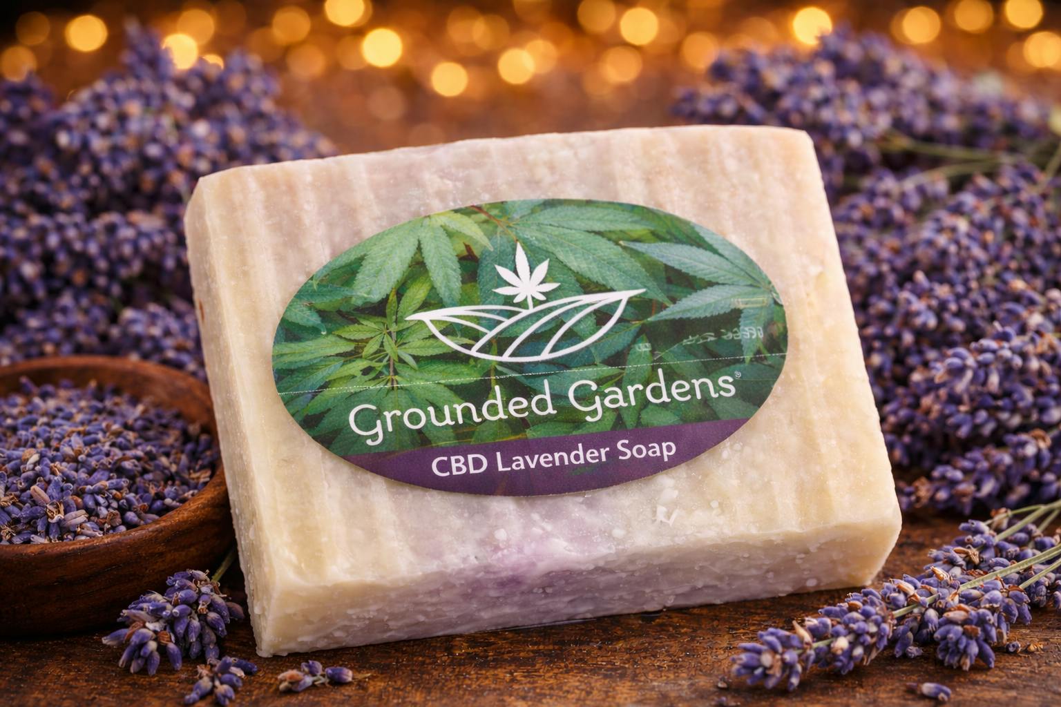 Lavender Soap 60mg I Grounded Gardens at Grounded Gardens