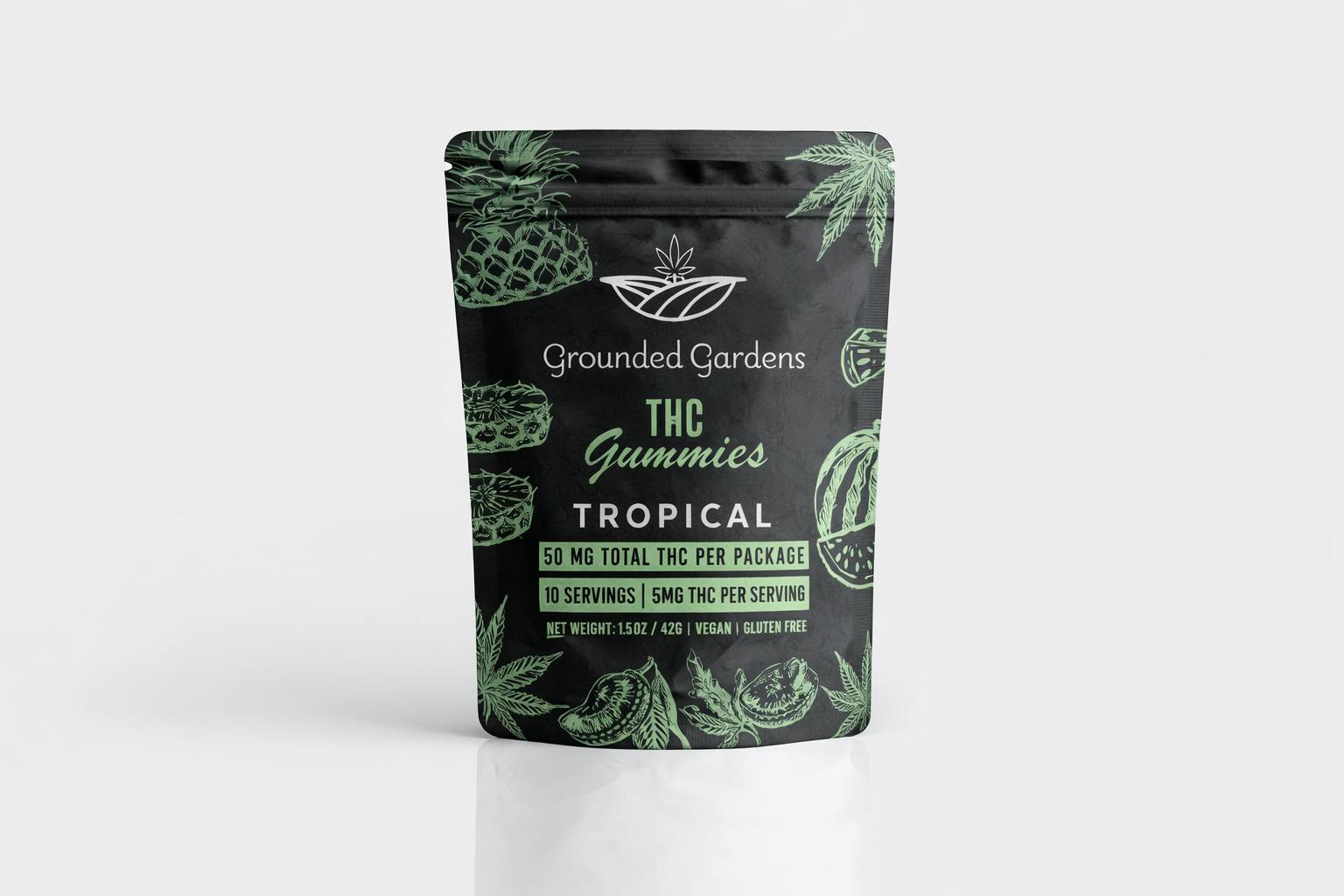 Gummies I Tropical I 50mg I Grounded Gardens I 10pc at Grounded Gardens