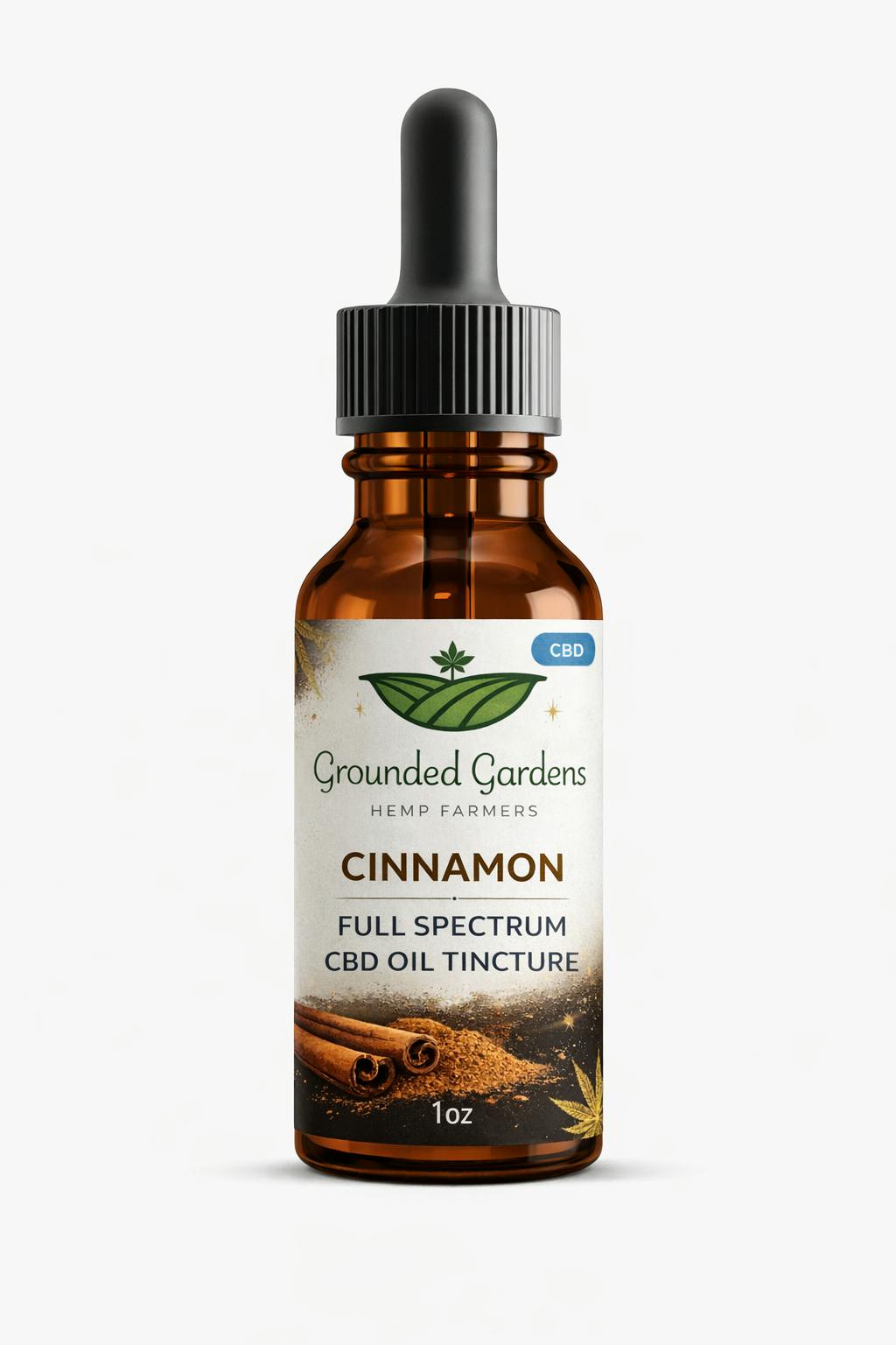 Cinnamon CBD Oil Tincture I Grounded Gardens I 1100mg I 1ct at Grounded Gardens