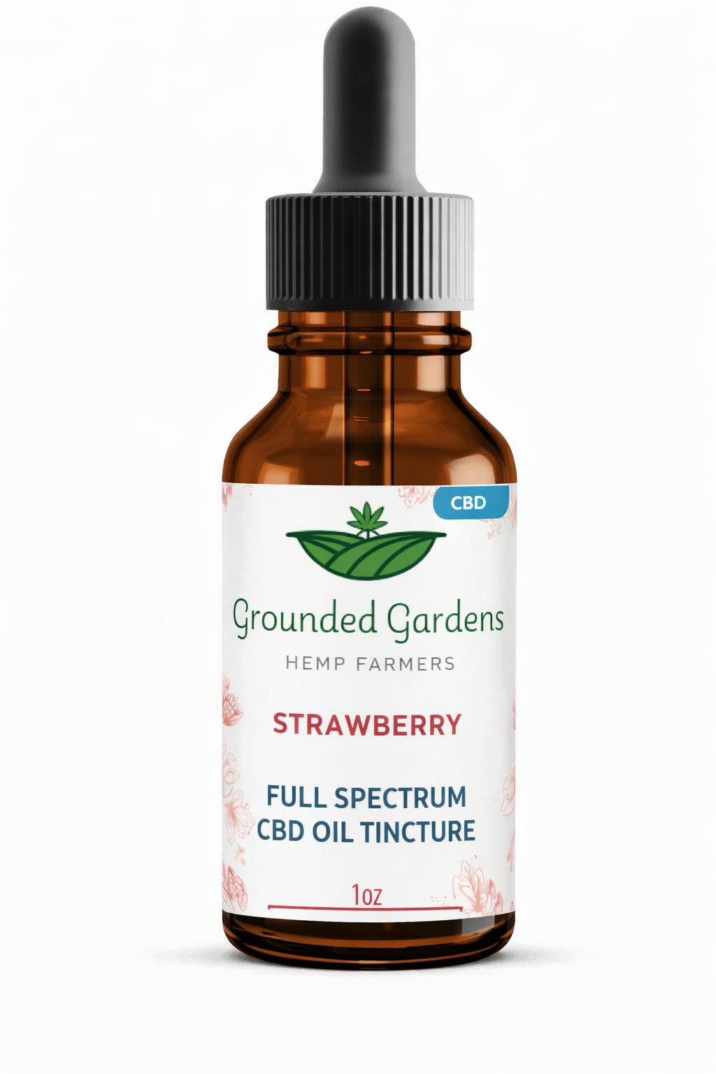 Strawberry CBD Oil Tincture I Grounded Gardens I 1100mg I 1ct at Grounded Gardens