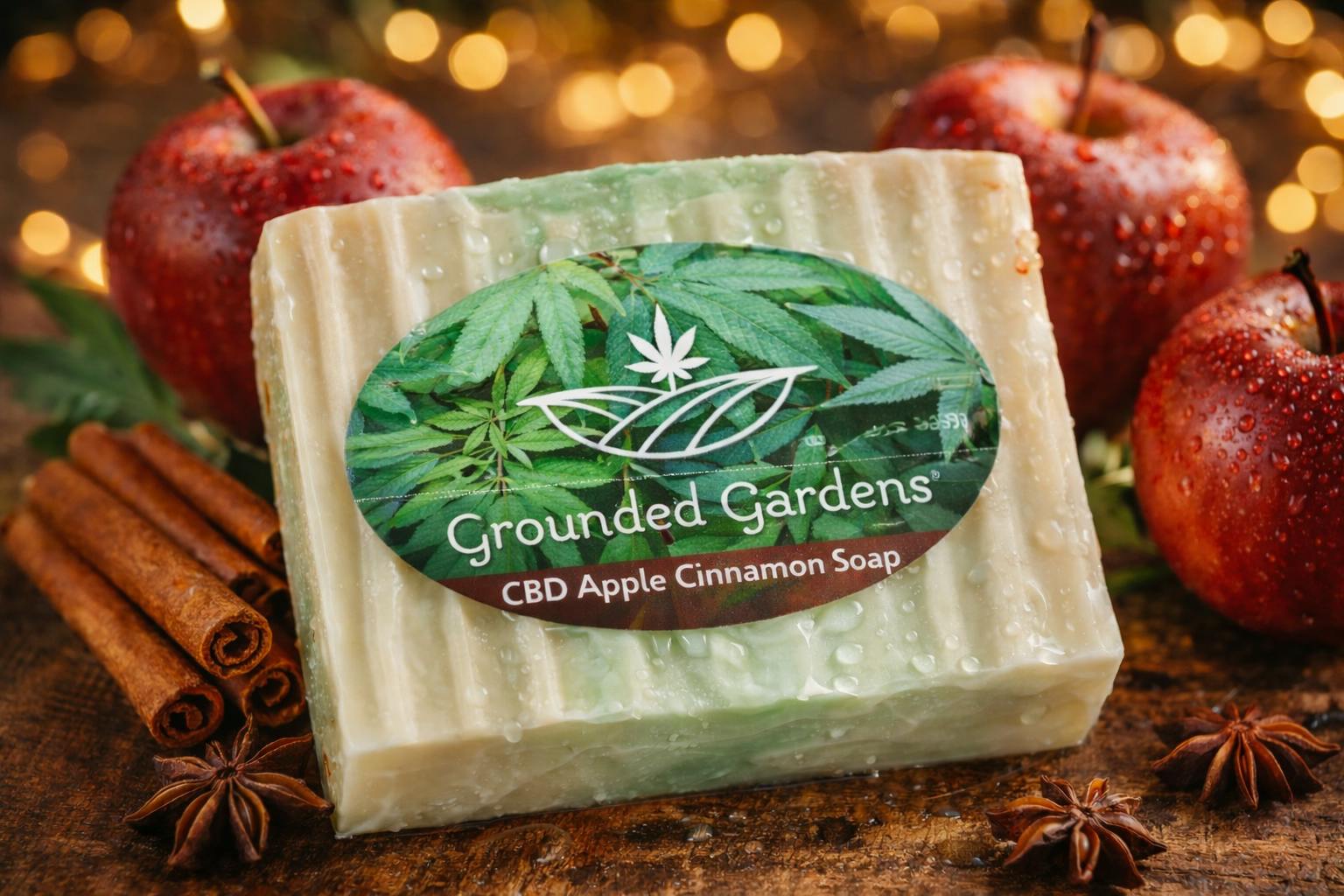 Apple Cinnamon CBD Soap 60mg I Grounded Gardens at Grounded Gardens