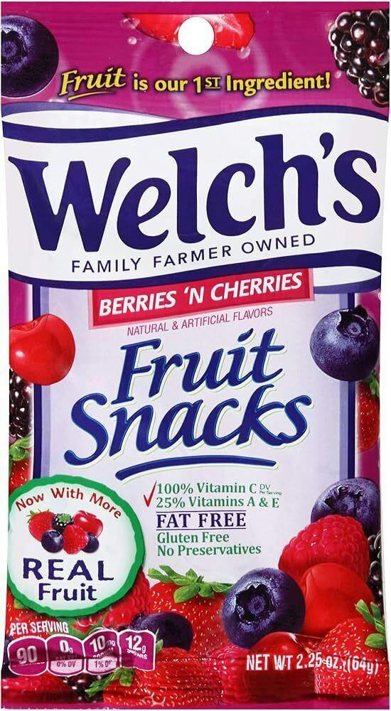 Welch's Fruit Snacks I Berries 'n Cherries I 2.25oz I 1ct at Grounded Gardens