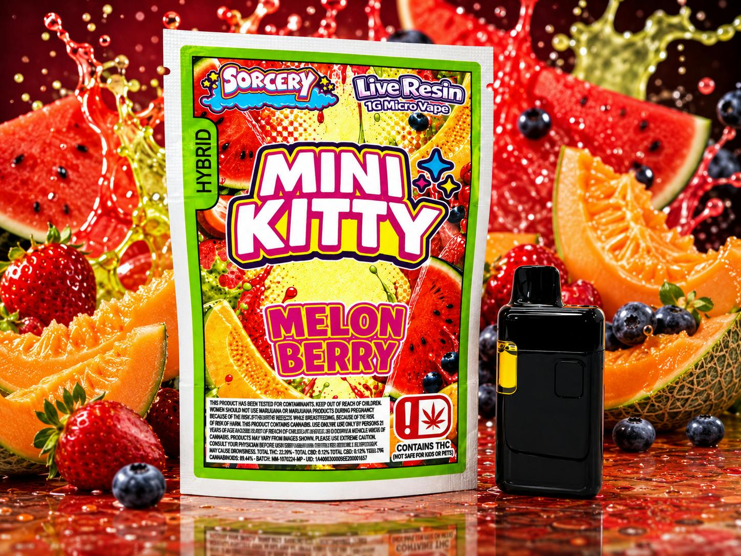 Sorcery - Melon Berry - Mini Kitty - Live Resin Disposable - 1g