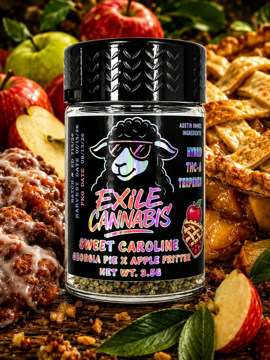 Exile Cannabis - Sweet Caroline - 3.5g Pre-Packaged - 26.94% THC, 3.35% TEREPS - HYBRID