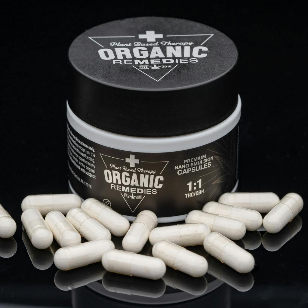 Organic Remedies 1:1 CBN:THC Tranquility Capsules 400mg [20pk]