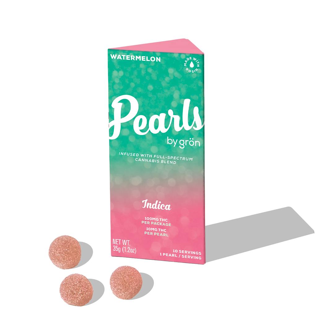 Grön Watermelon Pearls Gummies 100mg