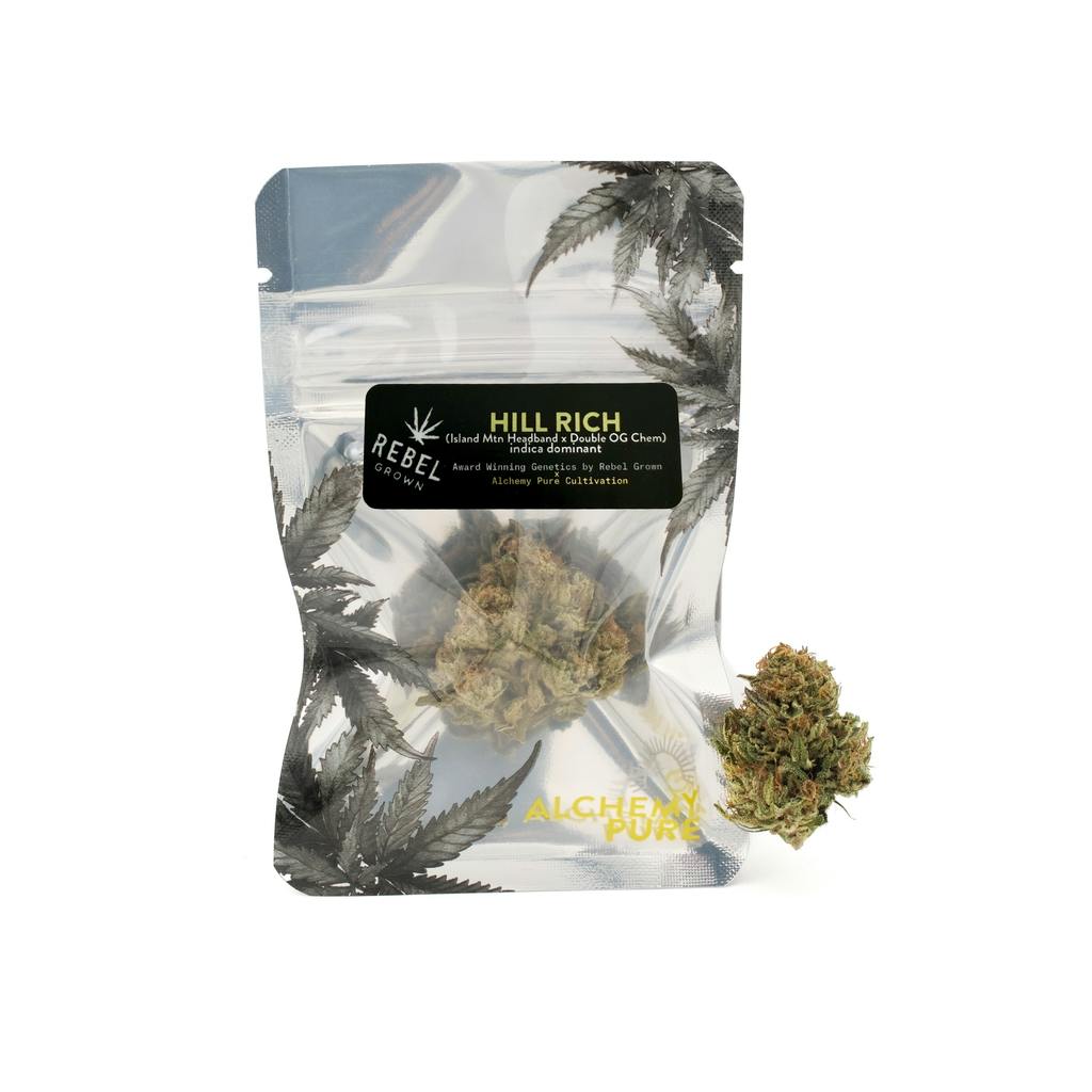 Alchemy Pure Hill Rich Pre-packaged Flower .7g at Flower Daddy Dispensary
