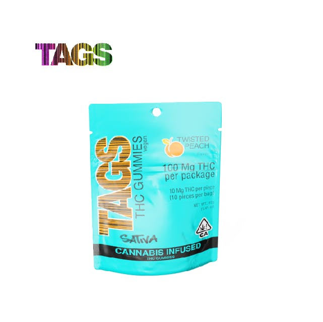 TWISTED PEACH: TWISTED PEACH 100MG 10 PACK GUMMIES