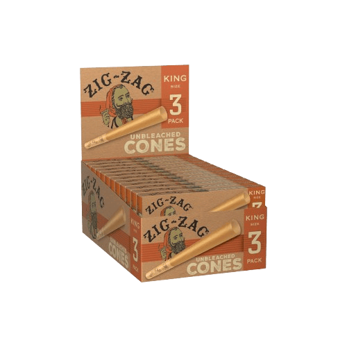 ZIG ZAG - UNBLEACHED PRE-ROLLED CONES KING SIZE 3PK
