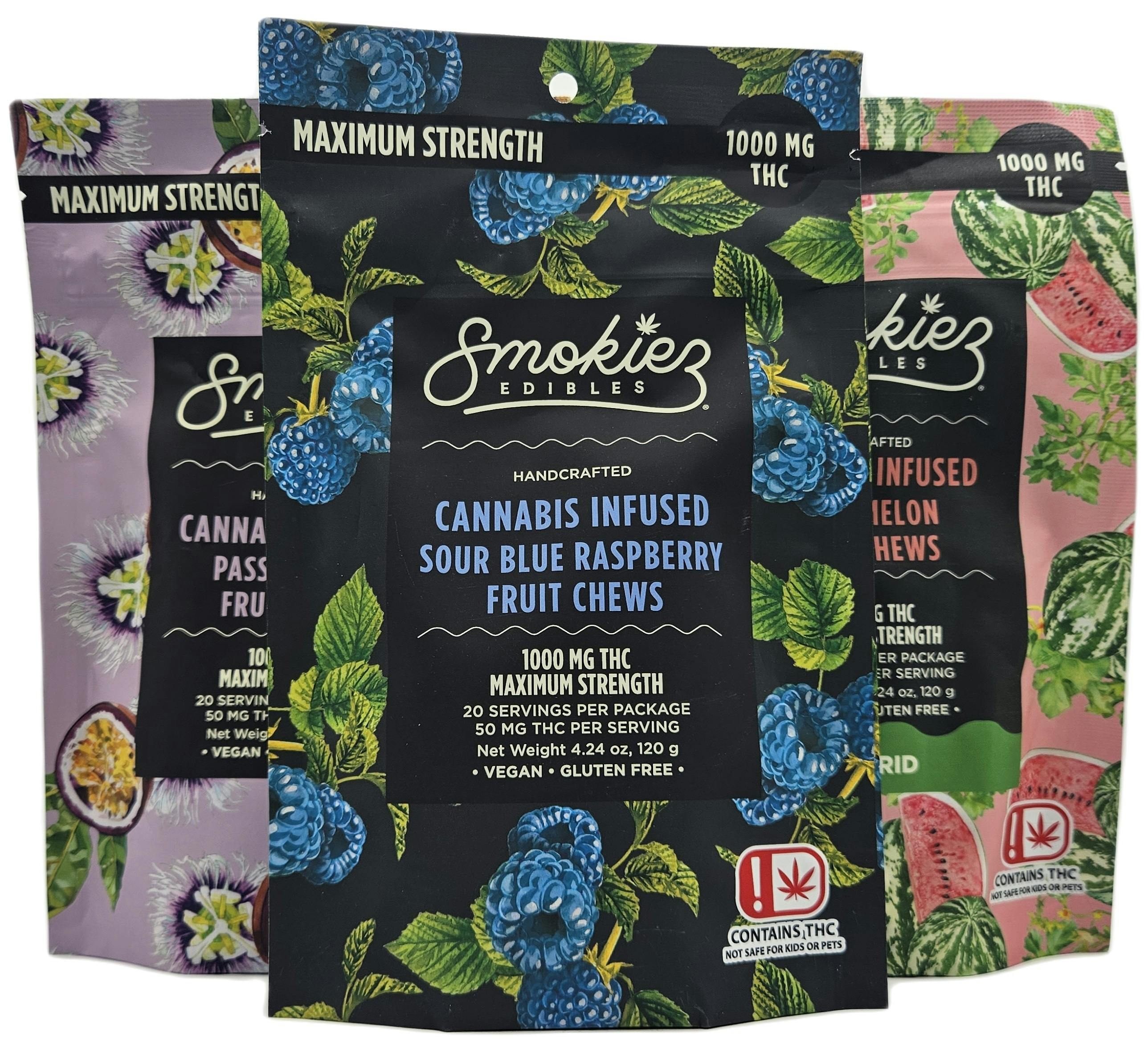 Smokiez | Sweet Blue Raspberry Fruit Chews | Indica | 1000mg