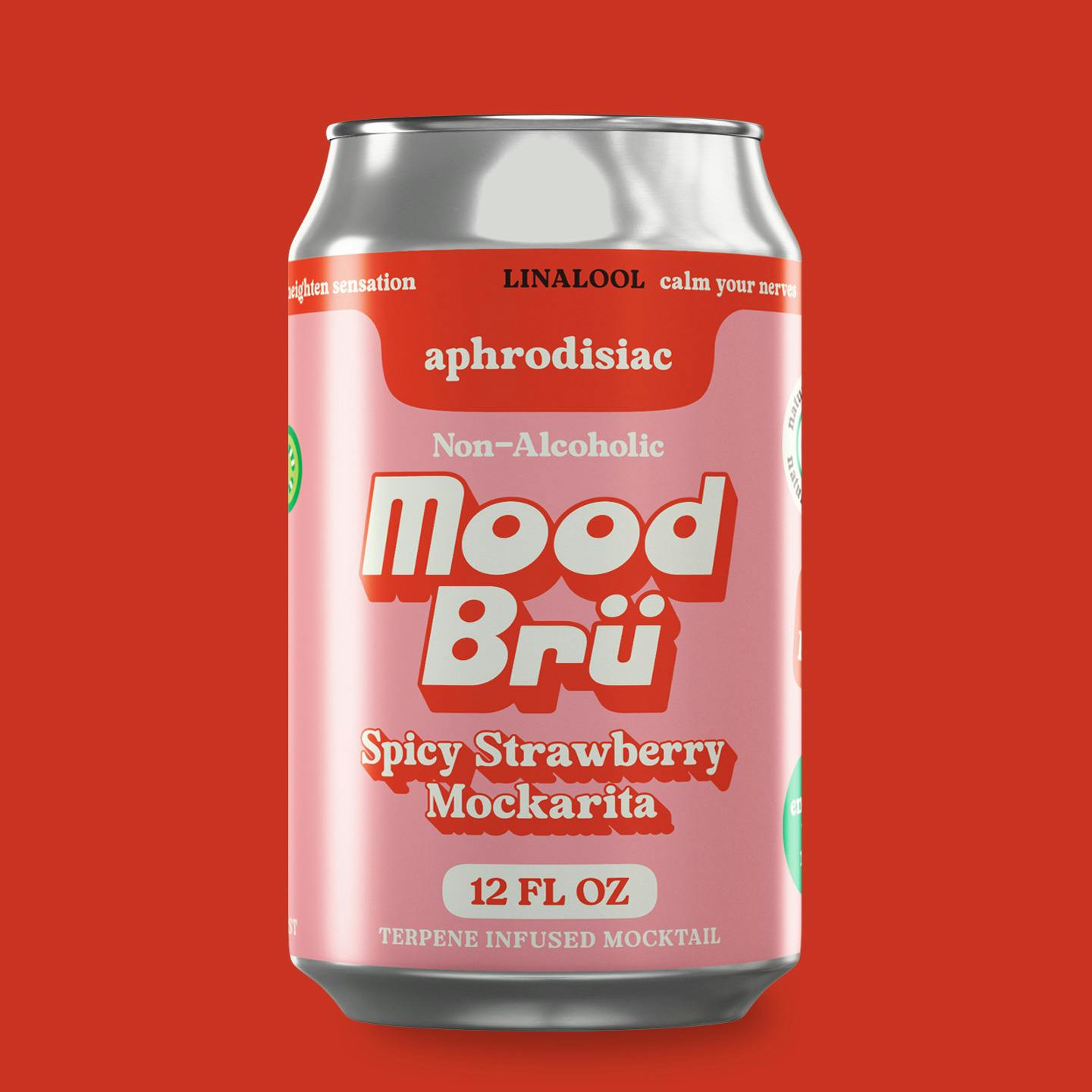 Mood Brü | Spicy Strawberry Mockarita | Terpene Infused Mocktail | Aphrodisiac | 12 Fl.Oz. Can