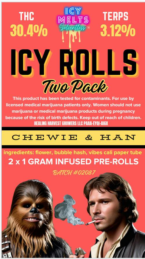 Icy Melts | Rocky & Apollo | Icy Rolls Infused Pre-Roll 2 Pack | 2g