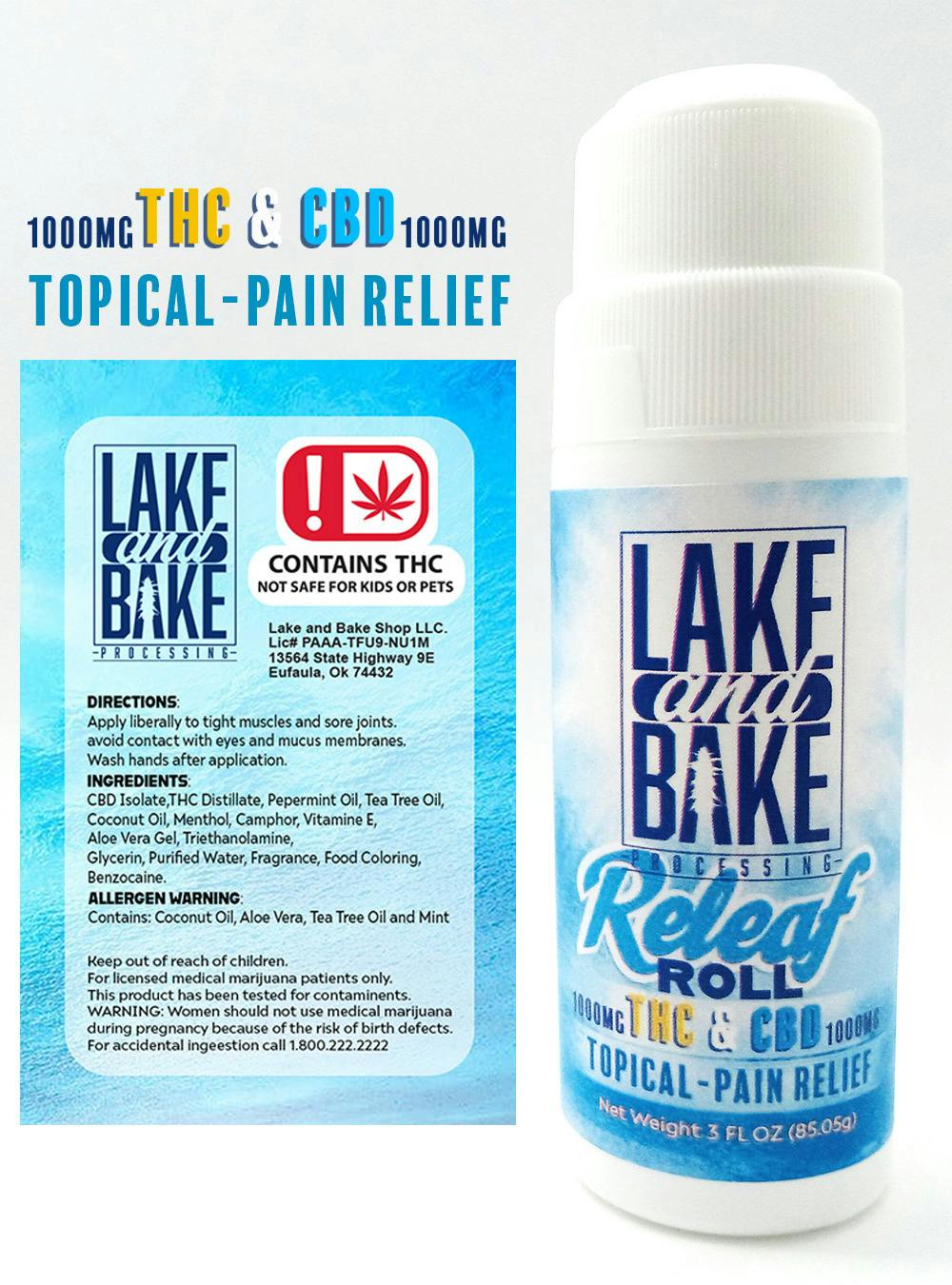 Lake & Bake | Releaf Roll | 1:1 THC:CBD | 1200mg