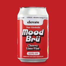 Mood Brü | Cherry Lime Fizz | Terpene Infused Mocktail | Route 66 Edition | 12 Fl.Oz. Can