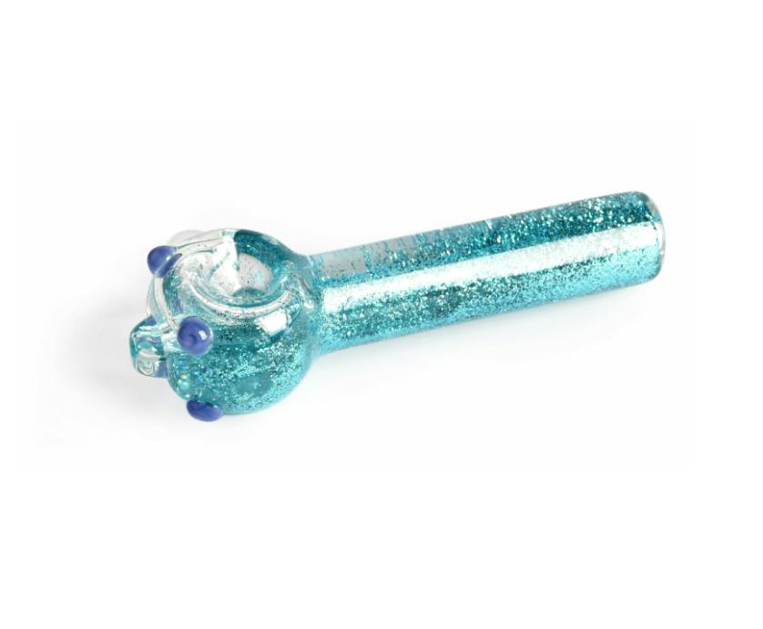 Sparkle Liquid Hand Pipe - 4.5" - Teal