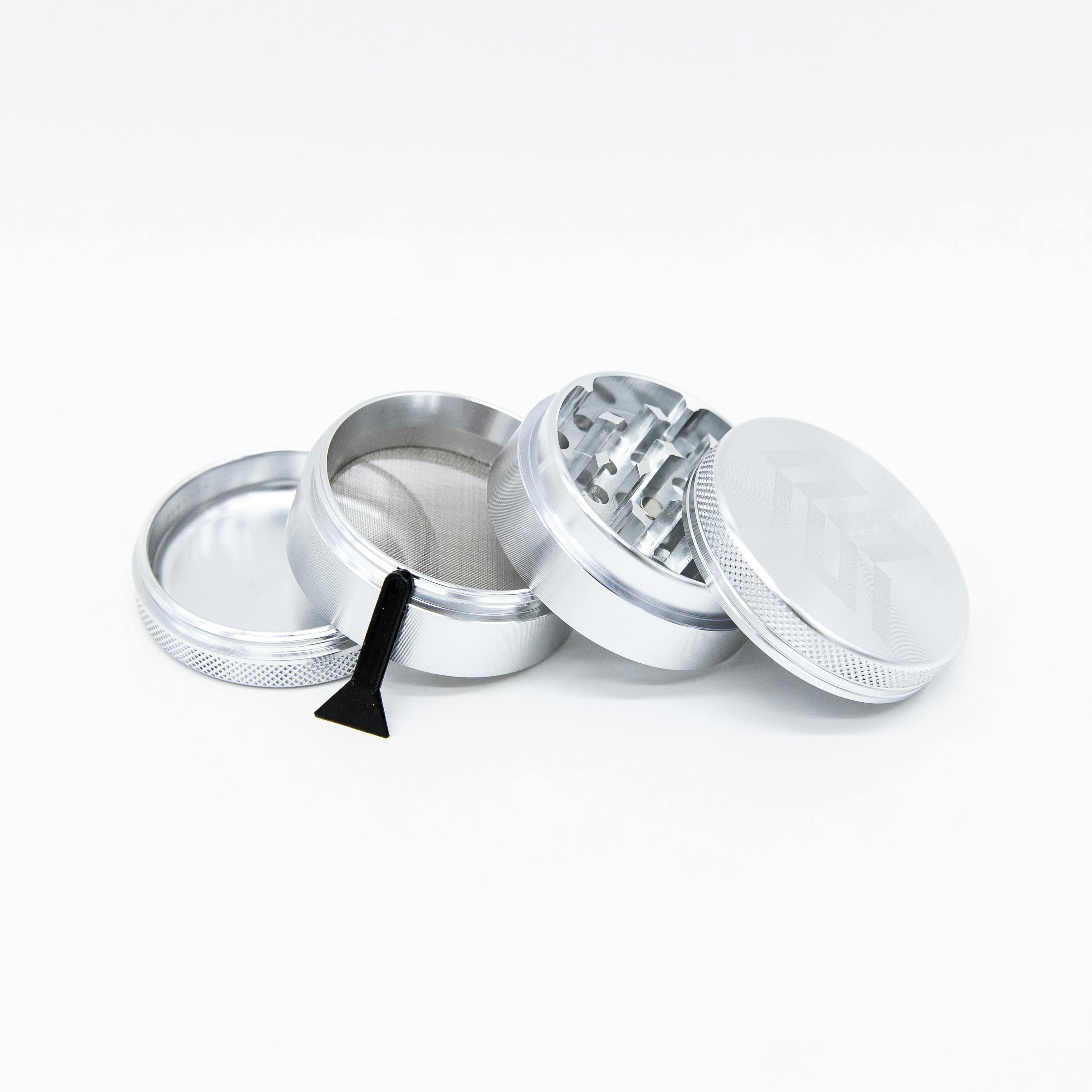 Silver 50mm Aluminum Grinder 4 Piece