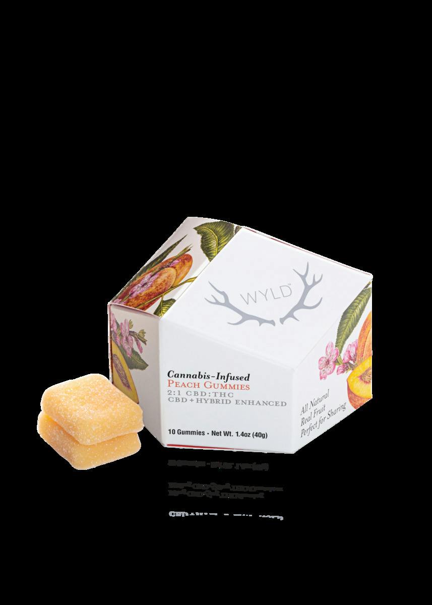 Wyld Peach 2:1 CBD:THC Gummies 5mg 10pk