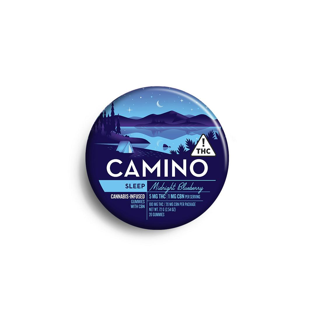 Kiva Camino Midnight Blueberry Gummies THC:CBN 5mg 20pk