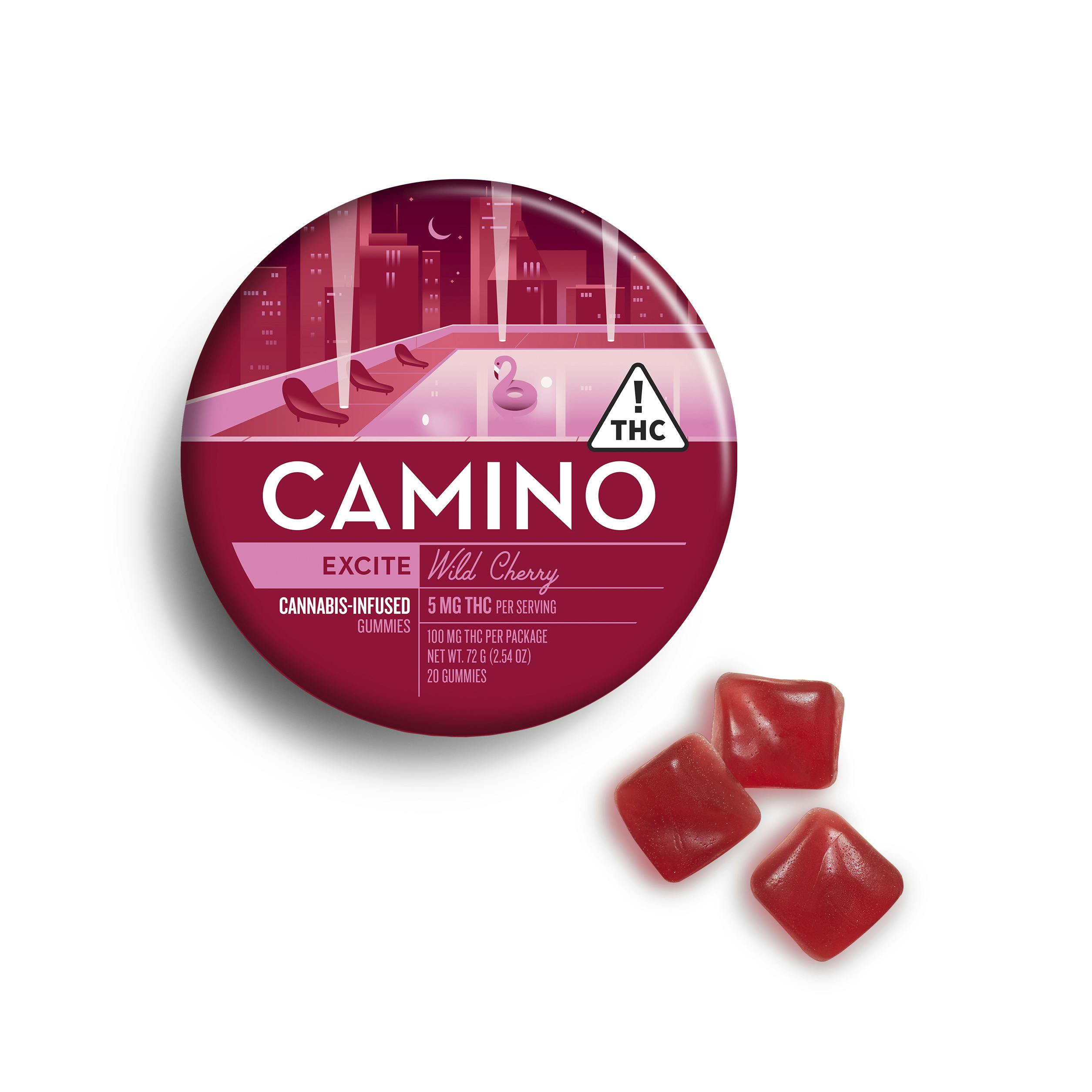Kiva Camino Wild Cherry Gummies 1:1:1 THC:CBC:CBG 5mg 20pk