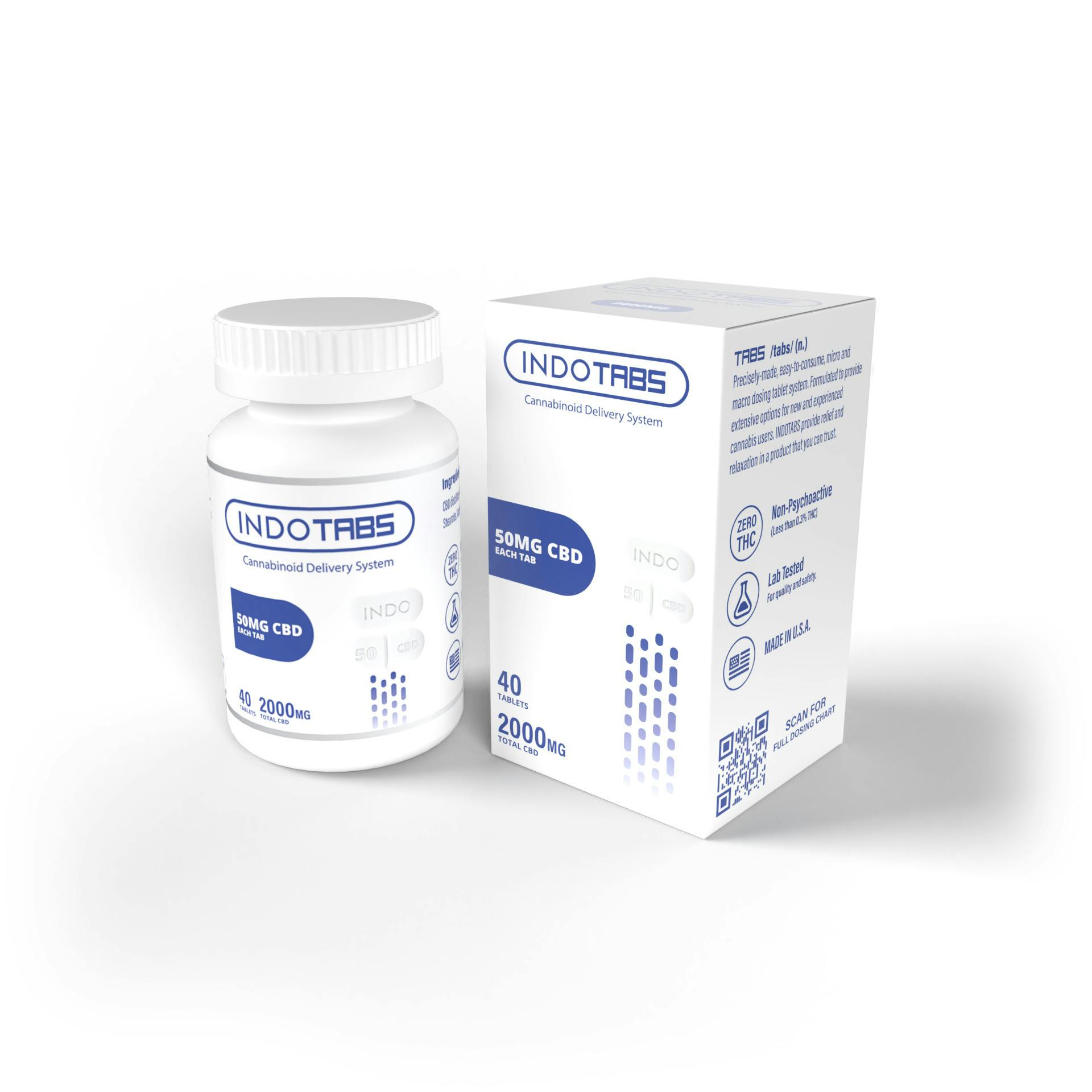 INDOTABS CBD Tablets 50mg 40pk