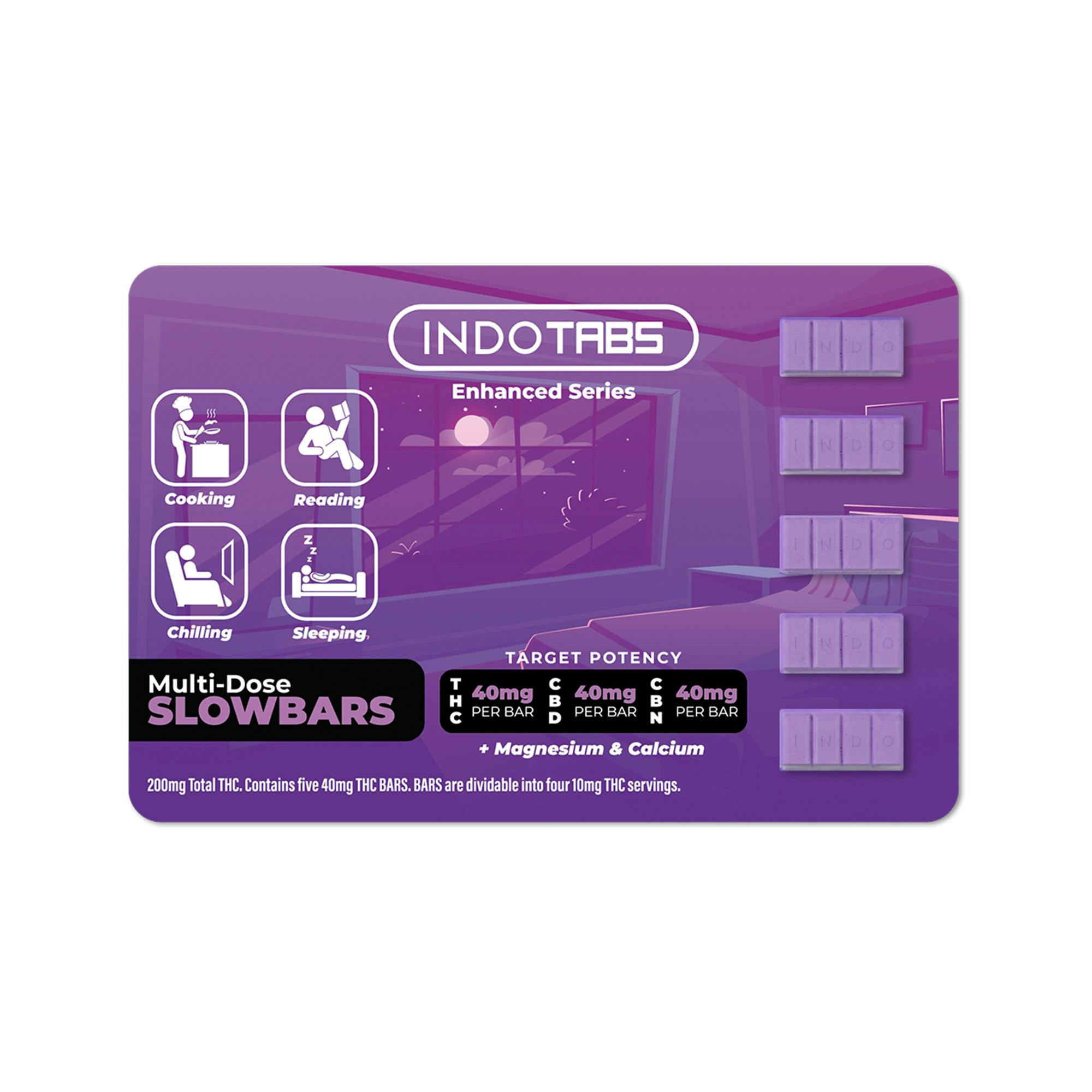 INDOTABS SLOWBARS 1:1:1 THC:CBD:CBN Tablets 40mg 5pk